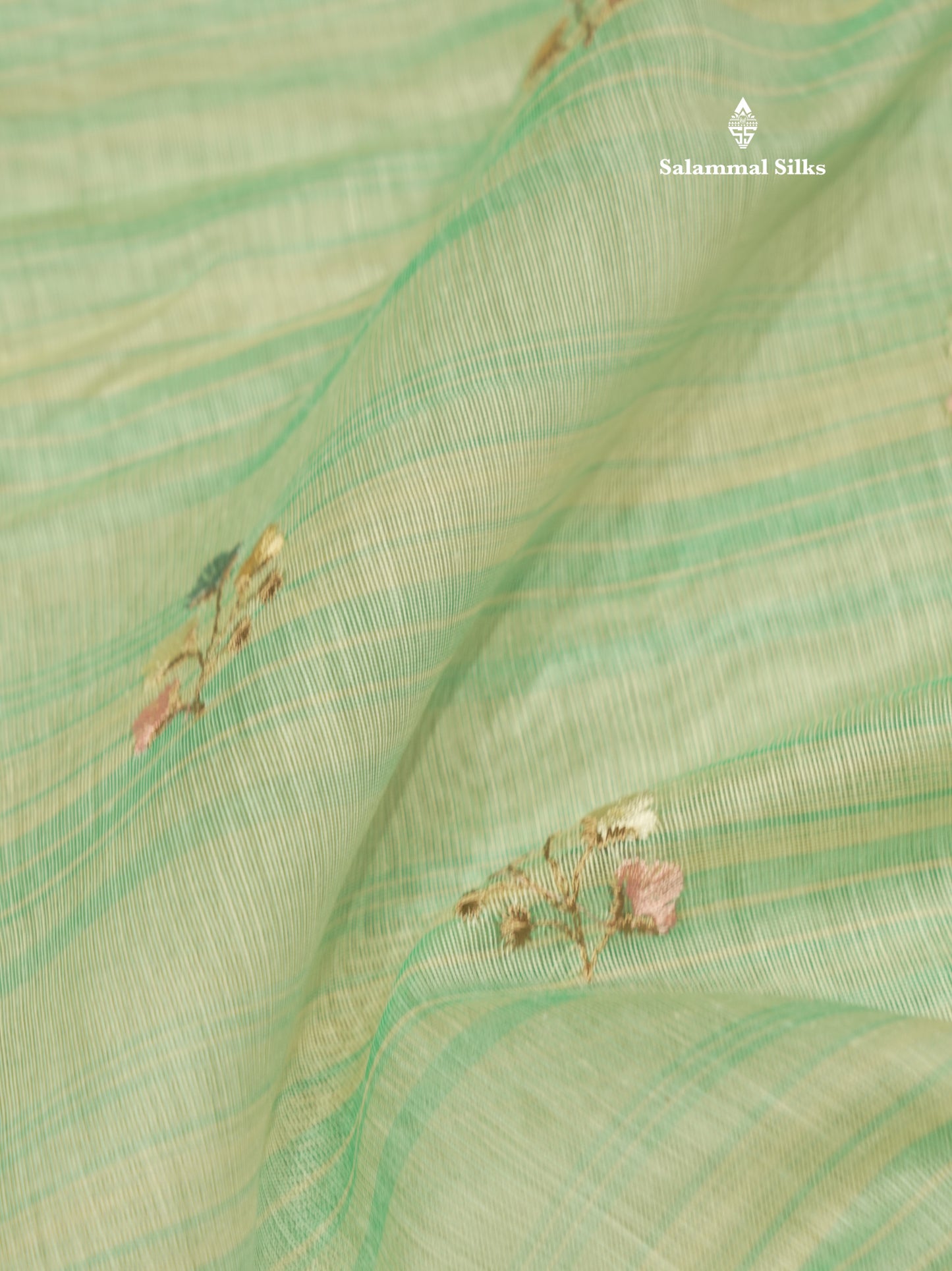 Beautiful Light Pink Linen Mix Saree With Contrast Sandal Embroidery Border