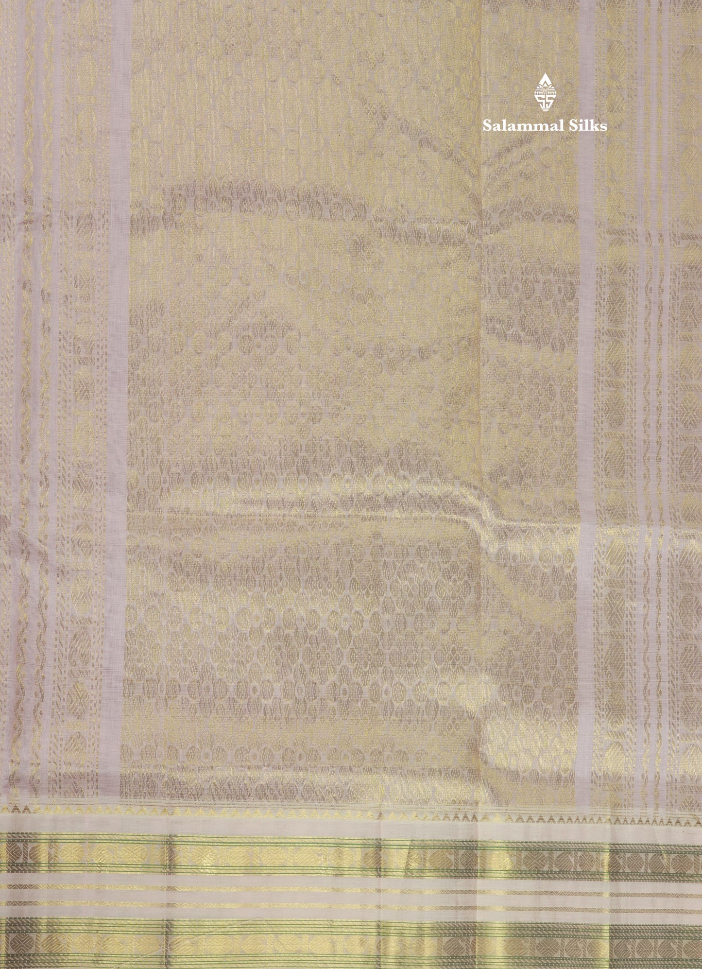 Pastel Violet Tiny Checks Pure Silk Cotton Saree With Contrast Light Pink Traditional Border