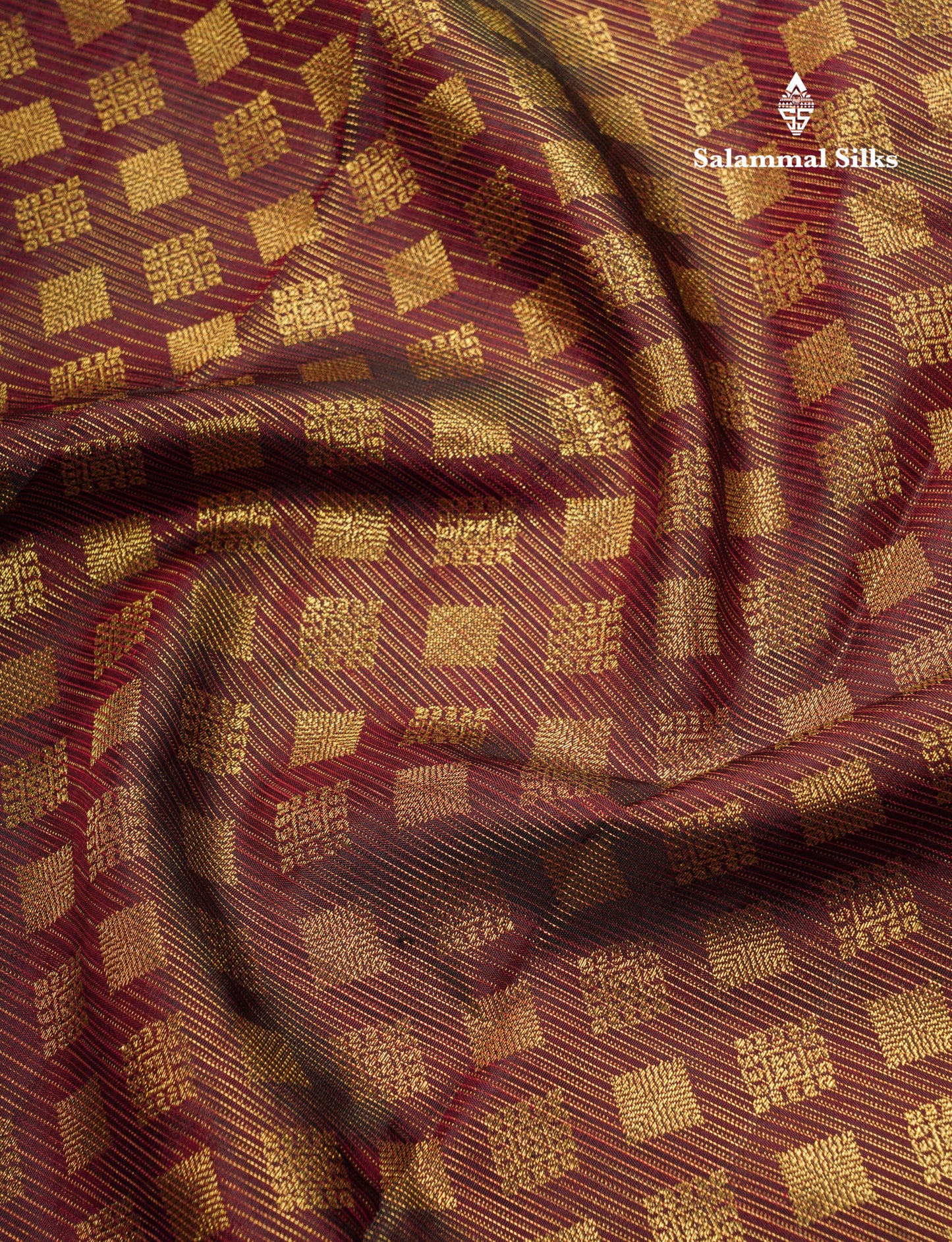 Maroon Vairaoosi Bridal Pure Kanjivaram Silk Saree With Gold Zari Border