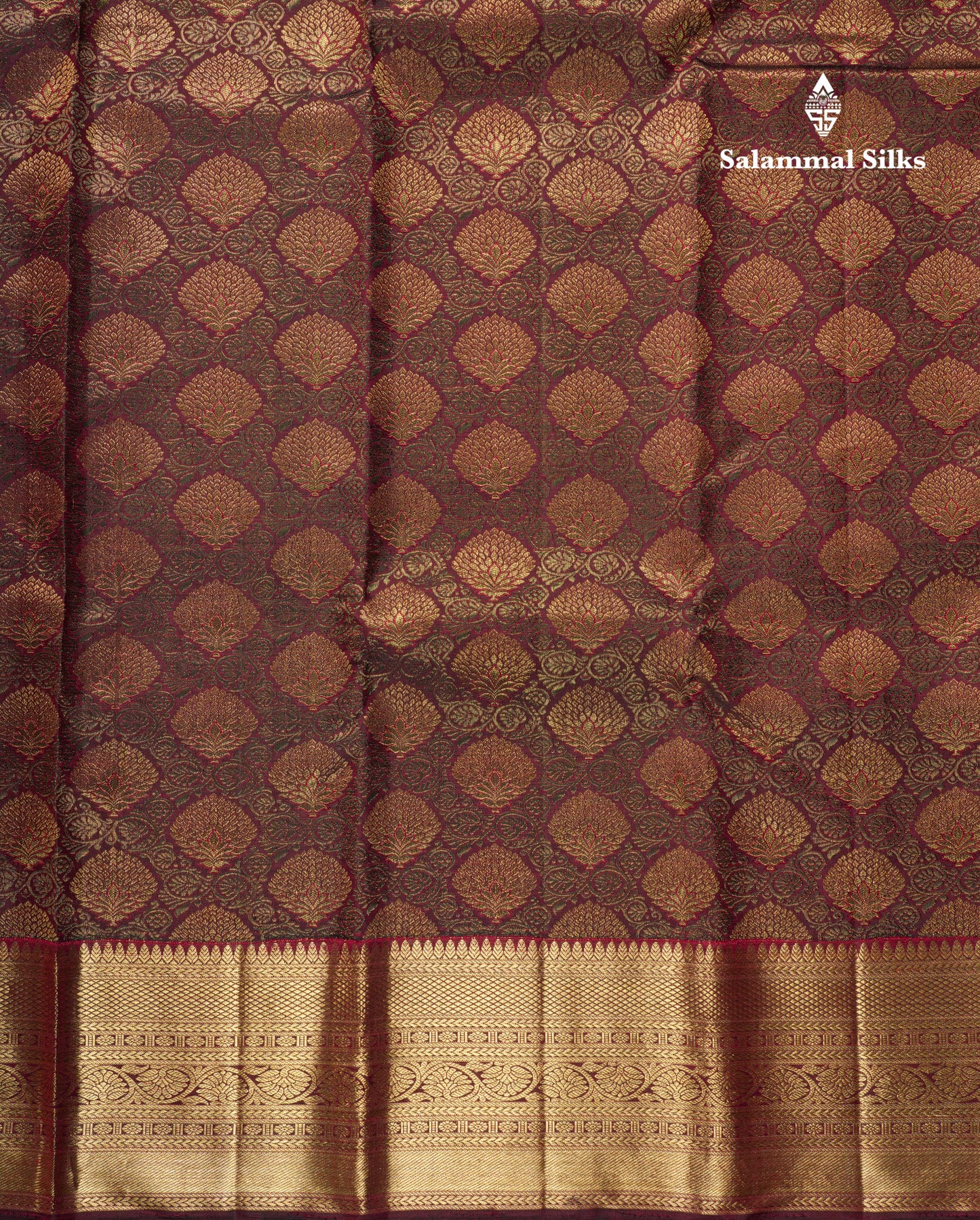 Kanjivaram Beautiful Dark Maroon Pure Silk Saree With Gold Zari Border