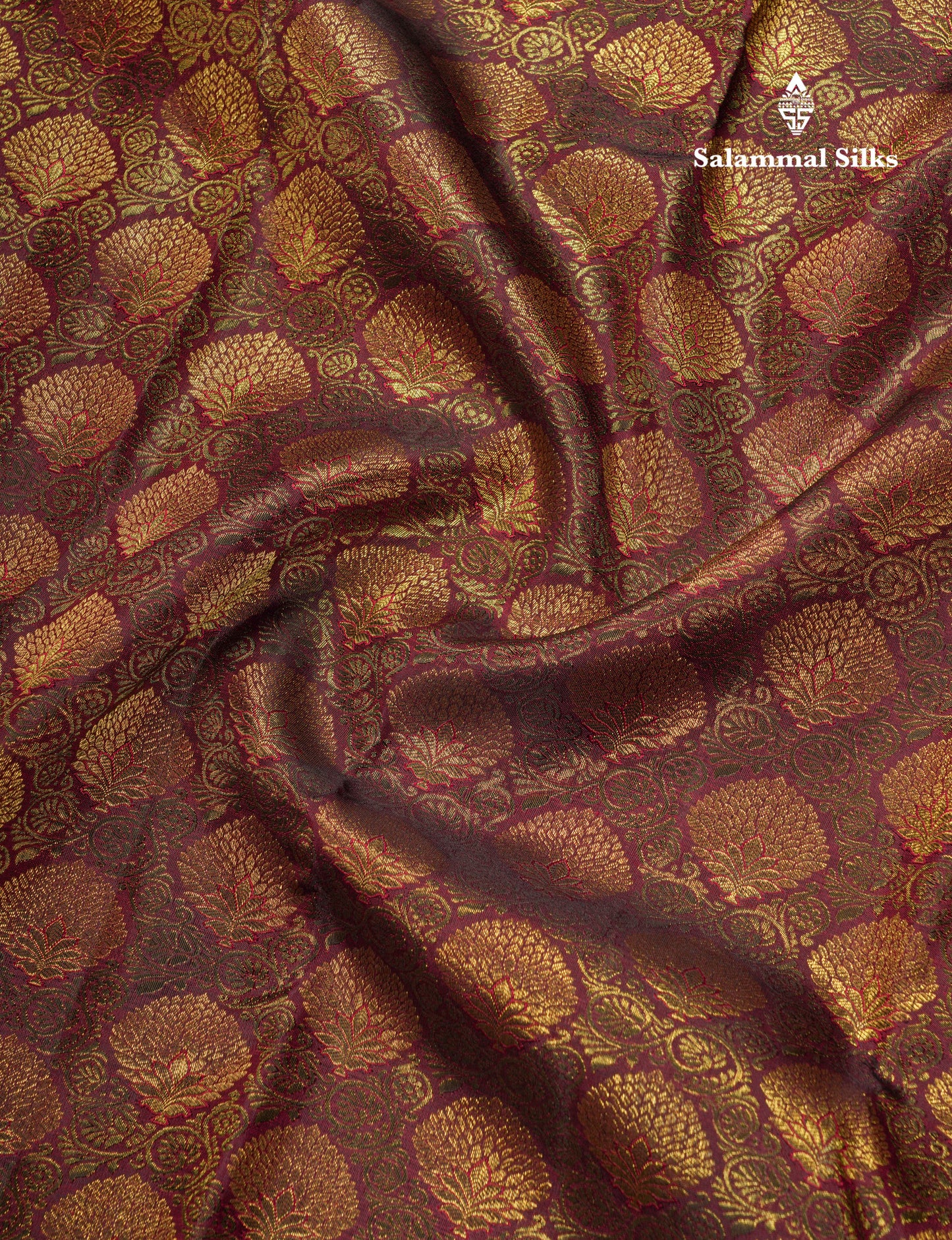 Kanjivaram Beautiful Dark Maroon Pure Silk Saree With Gold Zari Border