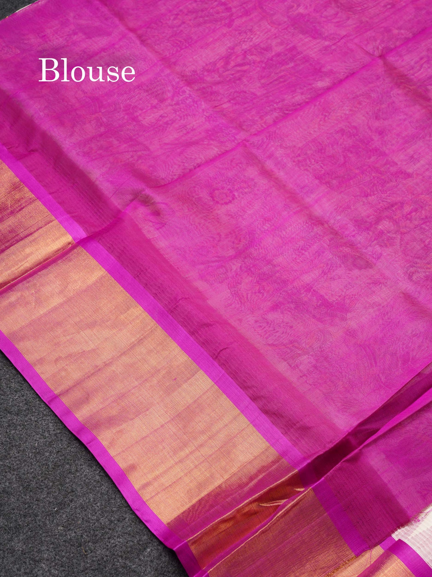 White Printed Pure Silk Cotton Saree With Contrast Vadamalli Traditional Temple Border