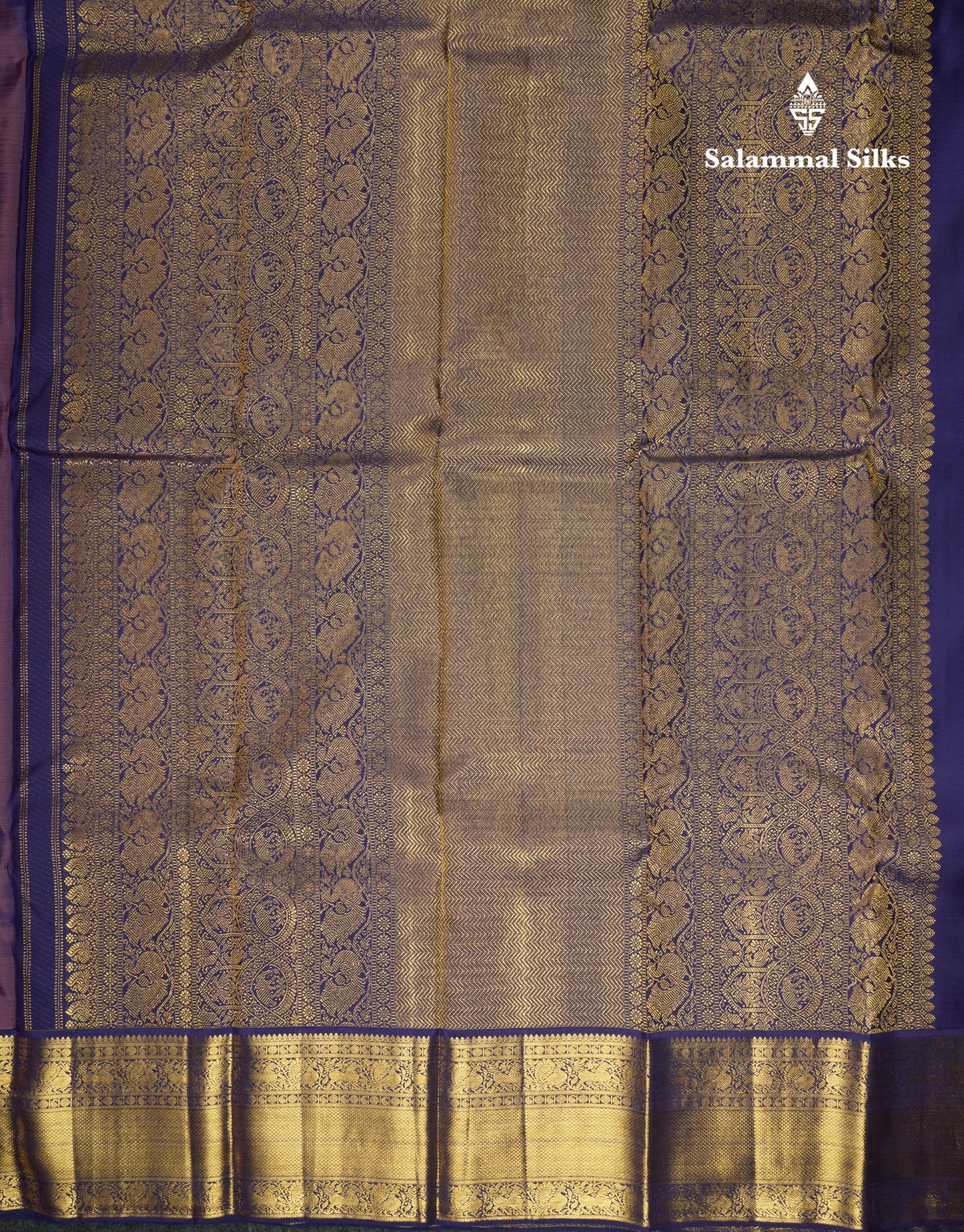 Kanjivaram Korvai Traditional Checks Baby Pink Silk Saree With Violet Border