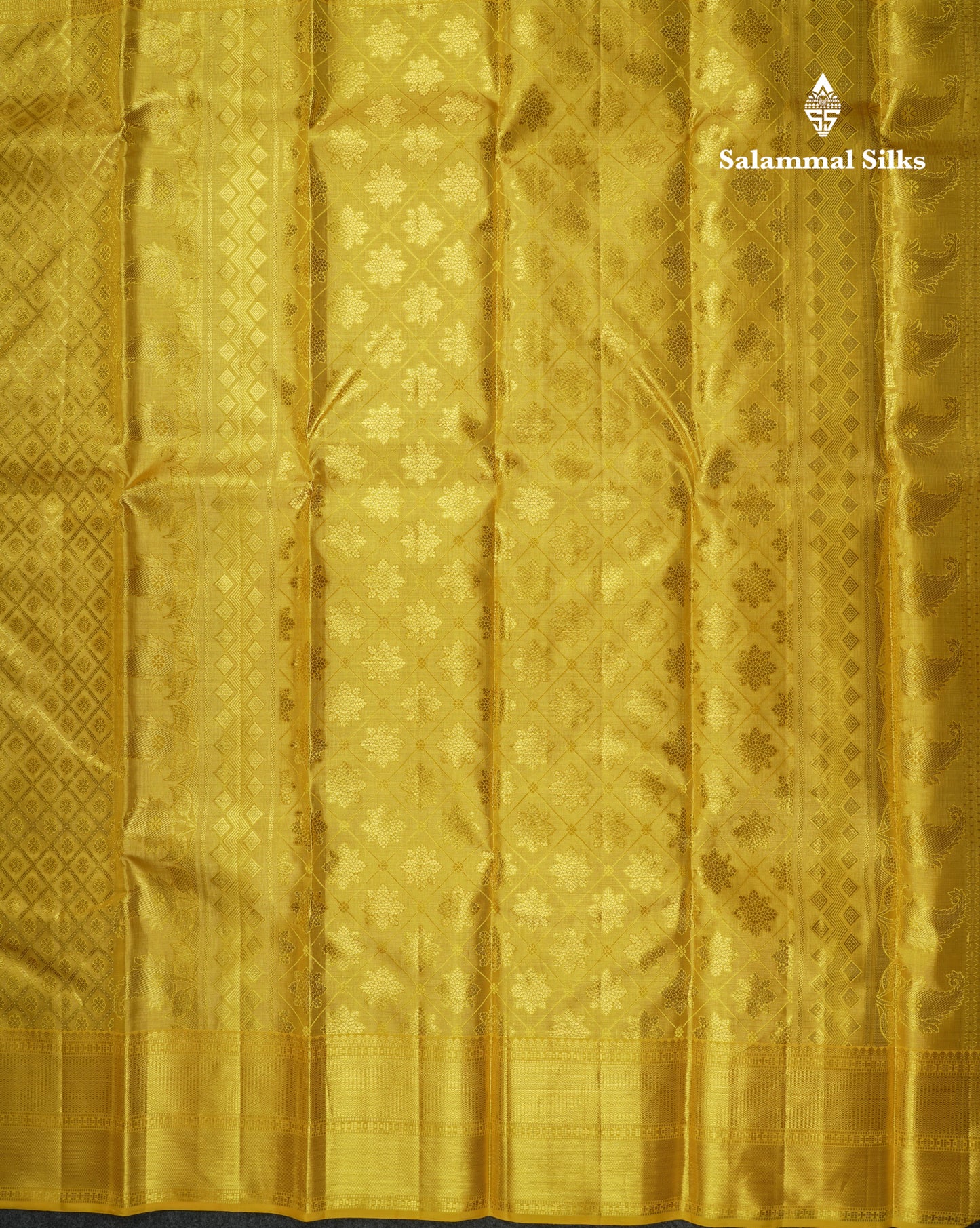 Beautiful Gold Tissue Bridal Pure Kanjivaram Silk Saree With Self Border