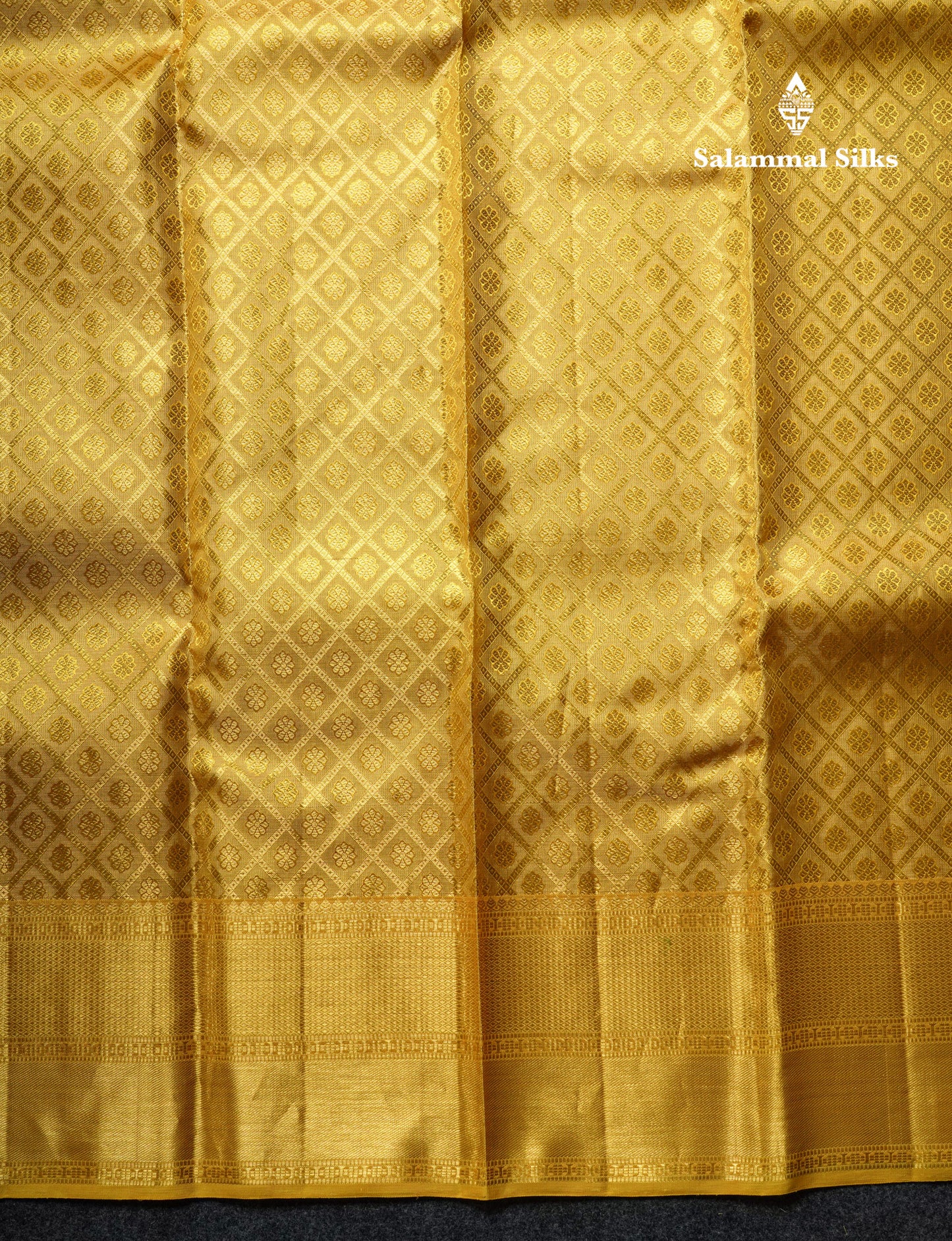 Beautiful Gold Tissue Bridal Pure Kanjivaram Silk Saree With Self Border