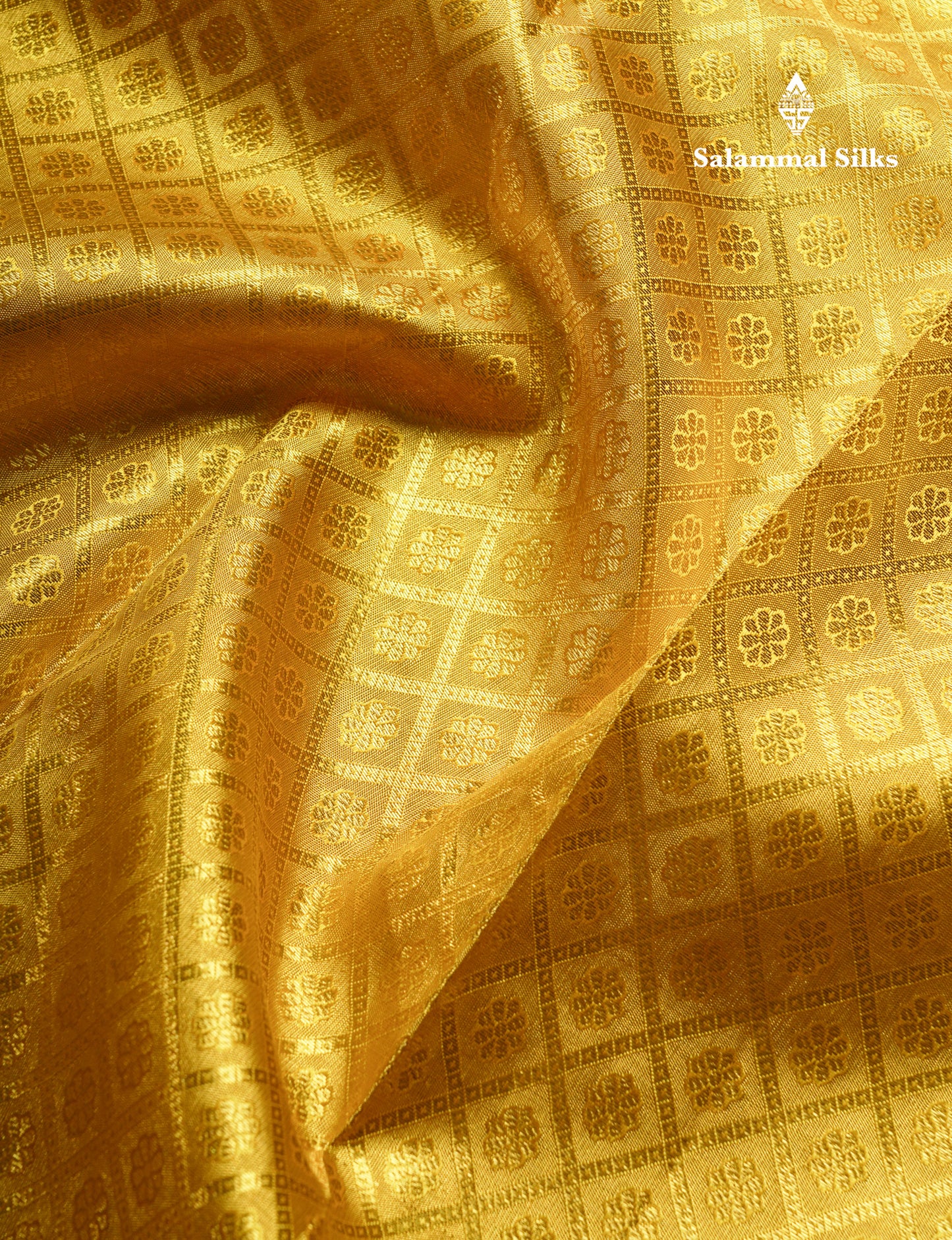 Beautiful Gold Tissue Bridal Pure Kanjivaram Silk Saree With Self Border