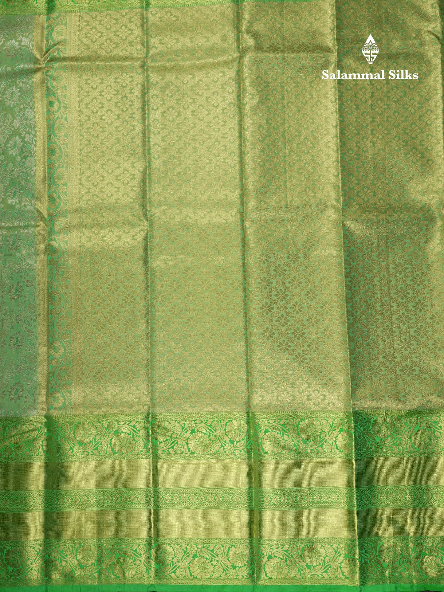 Beautiful Light Green Puremix Silk Saree With Contrast Green Border