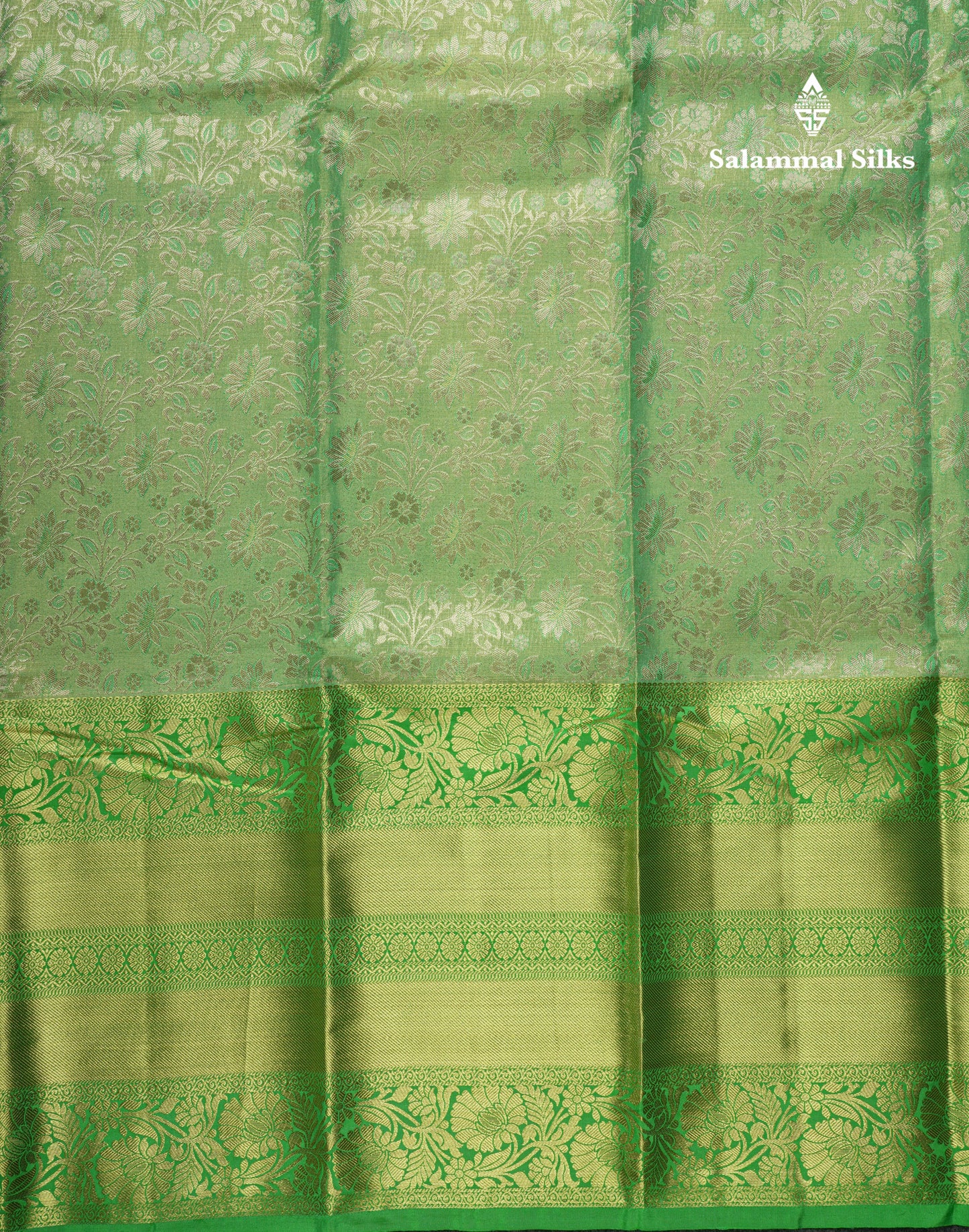 Beautiful Light Green Puremix Silk Saree With Contrast Green Border