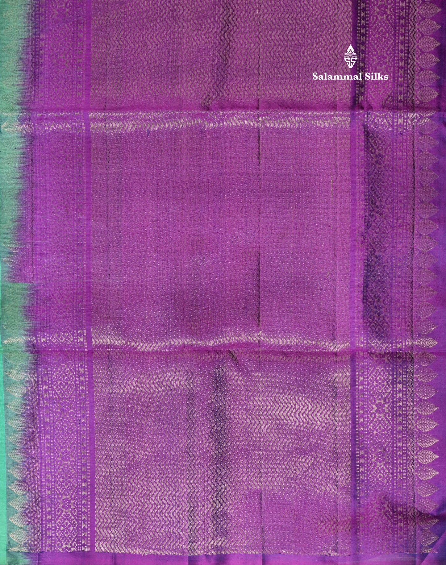 Kanjivaram Beautiful Saffire Green Pure Soft Silk Saree With Contrast Violet Blouse
