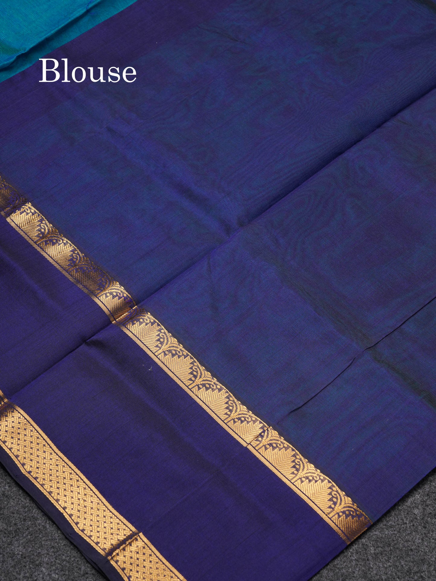 Beautiful Peacock Blue Emboss Design Handloom Pure Silk Cotton Saree With Navy Blue Traditiona Border