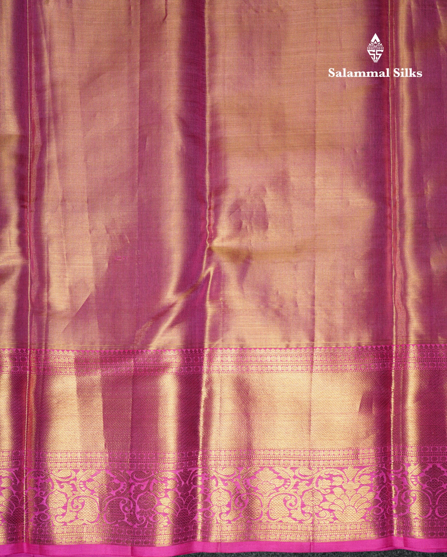 Kanjivaram Green Pink Tissue Pure Silk Saree With Pink Border