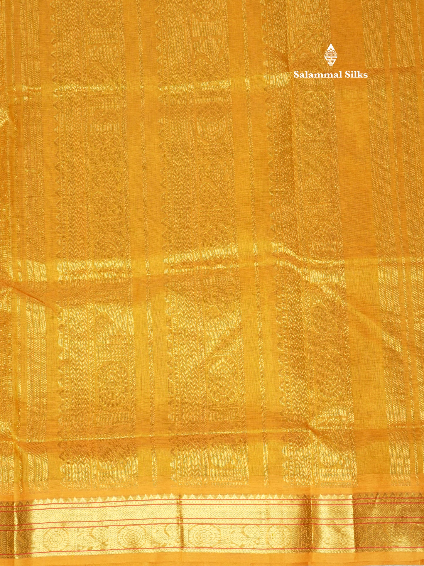 Violet Tiny Checks Pure Silk Cotton Saree With Contrast Mustard Yellow Traditional Border