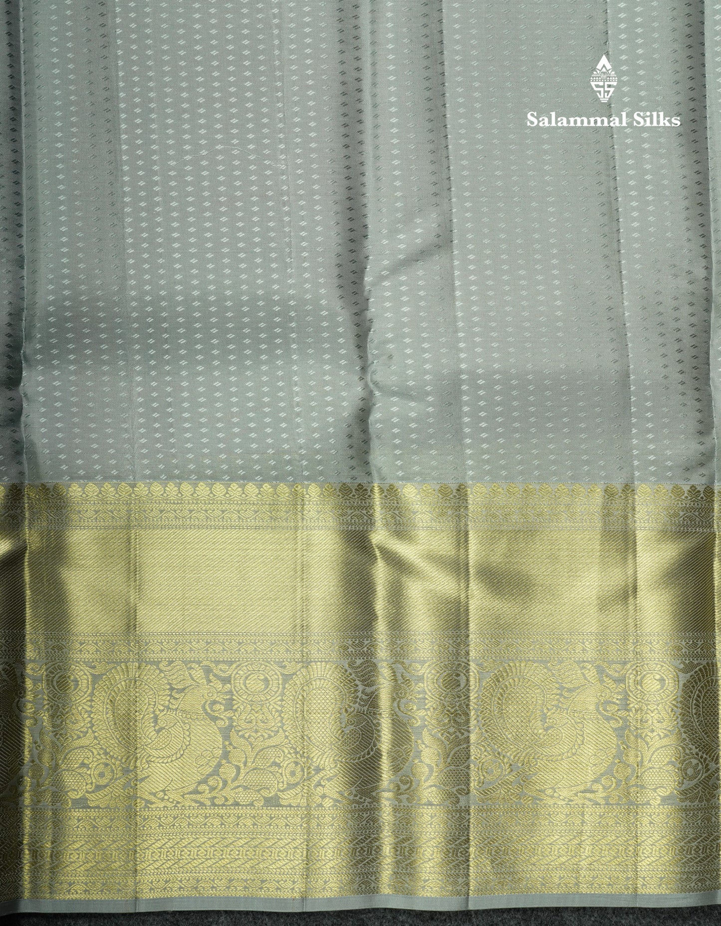 Light Green Bridal Pure Kanjivaram Silk Saree With Contrast Grey Border