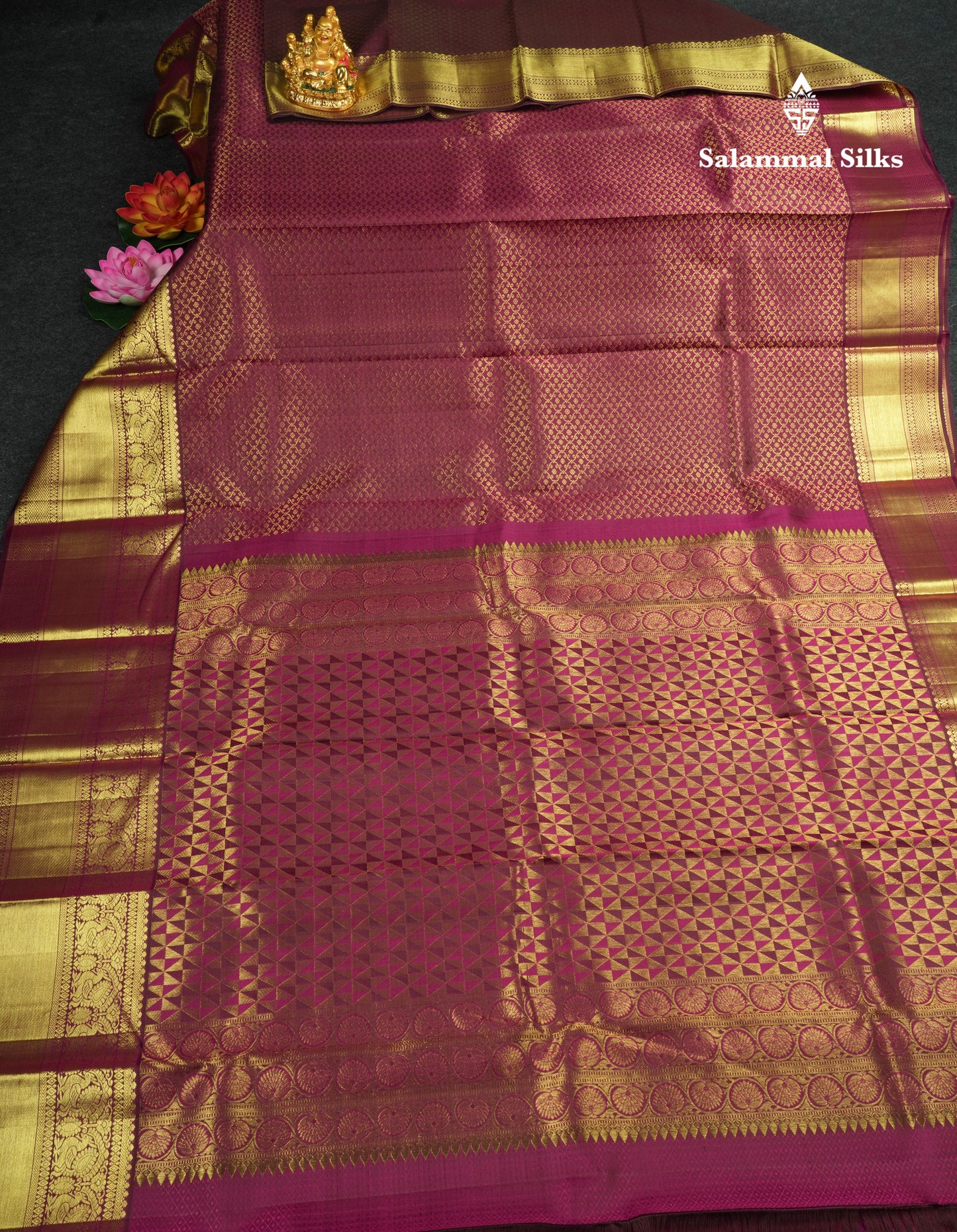 Kanjivaram Magenta Bridal Pure Silk Saree With Blouse