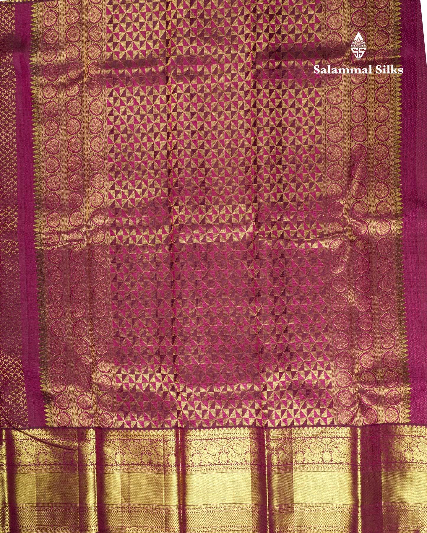 Kanjivaram Magenta Bridal Pure Silk Saree With Blouse