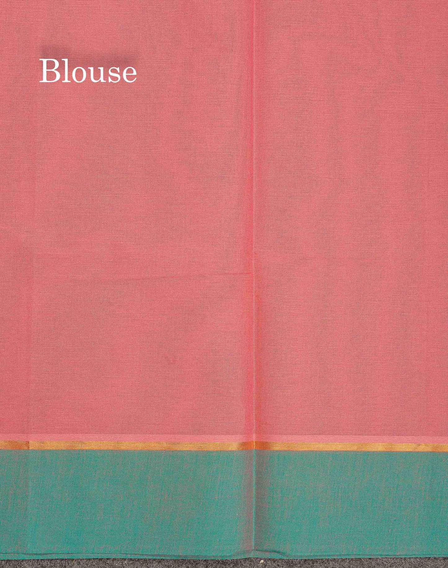 Pure Cotton Saree - Dark Peach Colour Body Thread Butta With Contrast Dual Tone Ramar Blue Border
