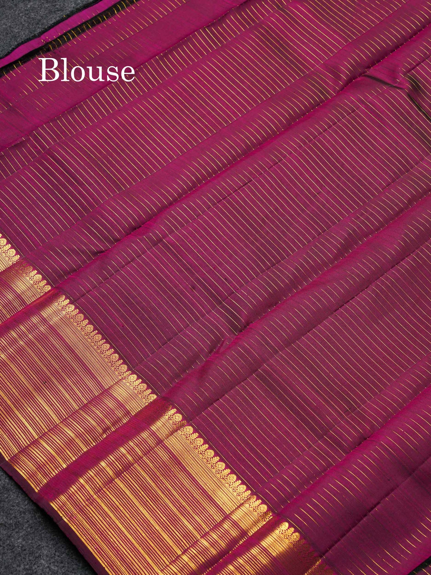 Beautiful Dark Purple Small Zari Checks With Butta Pure Kanjivaram Silk Saree With Traditional Border