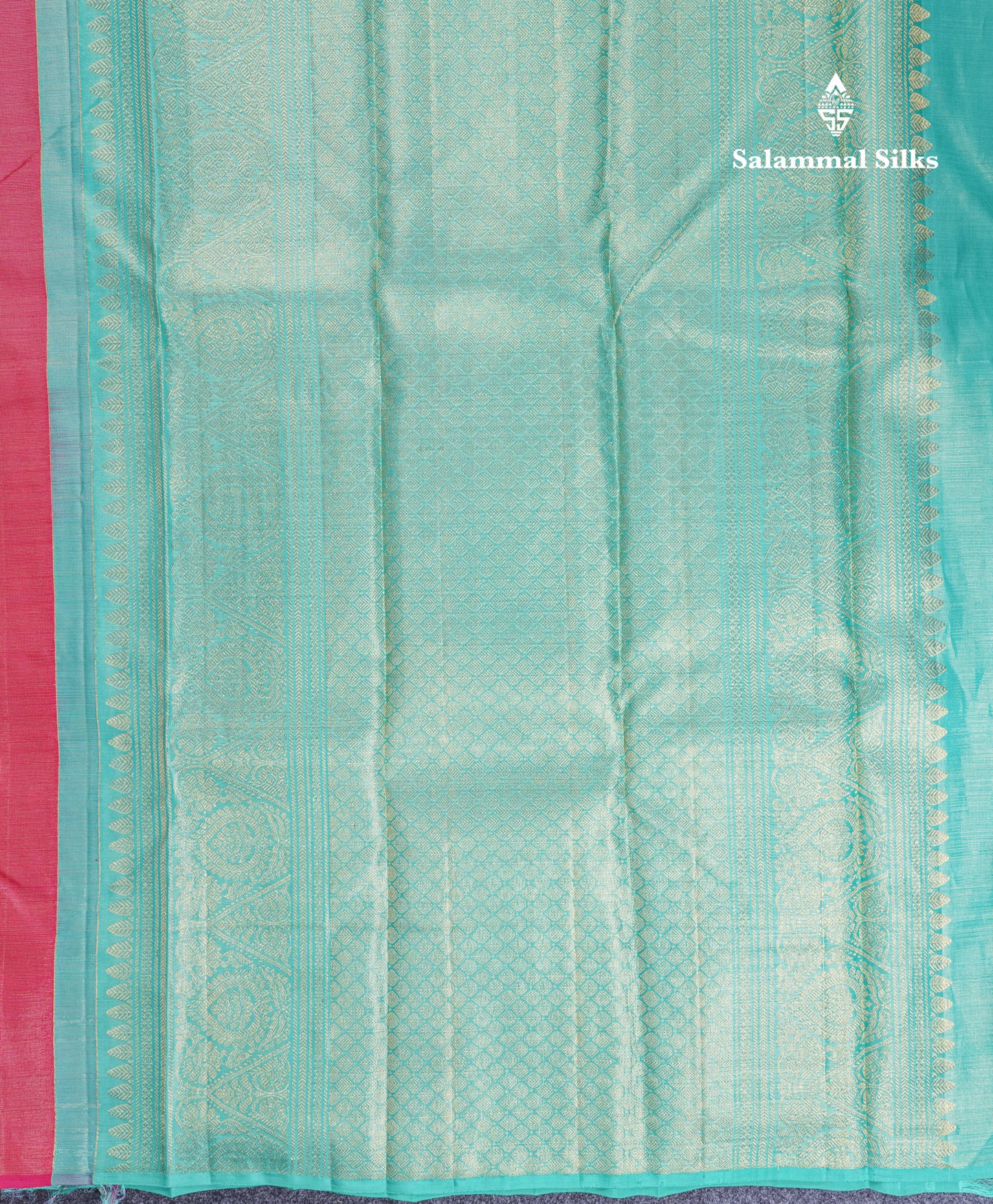 Beautiful Pink Fancy Vairaoosi Pure Kanjivaram Silk Saree with Contrast Rexona Green Blouse