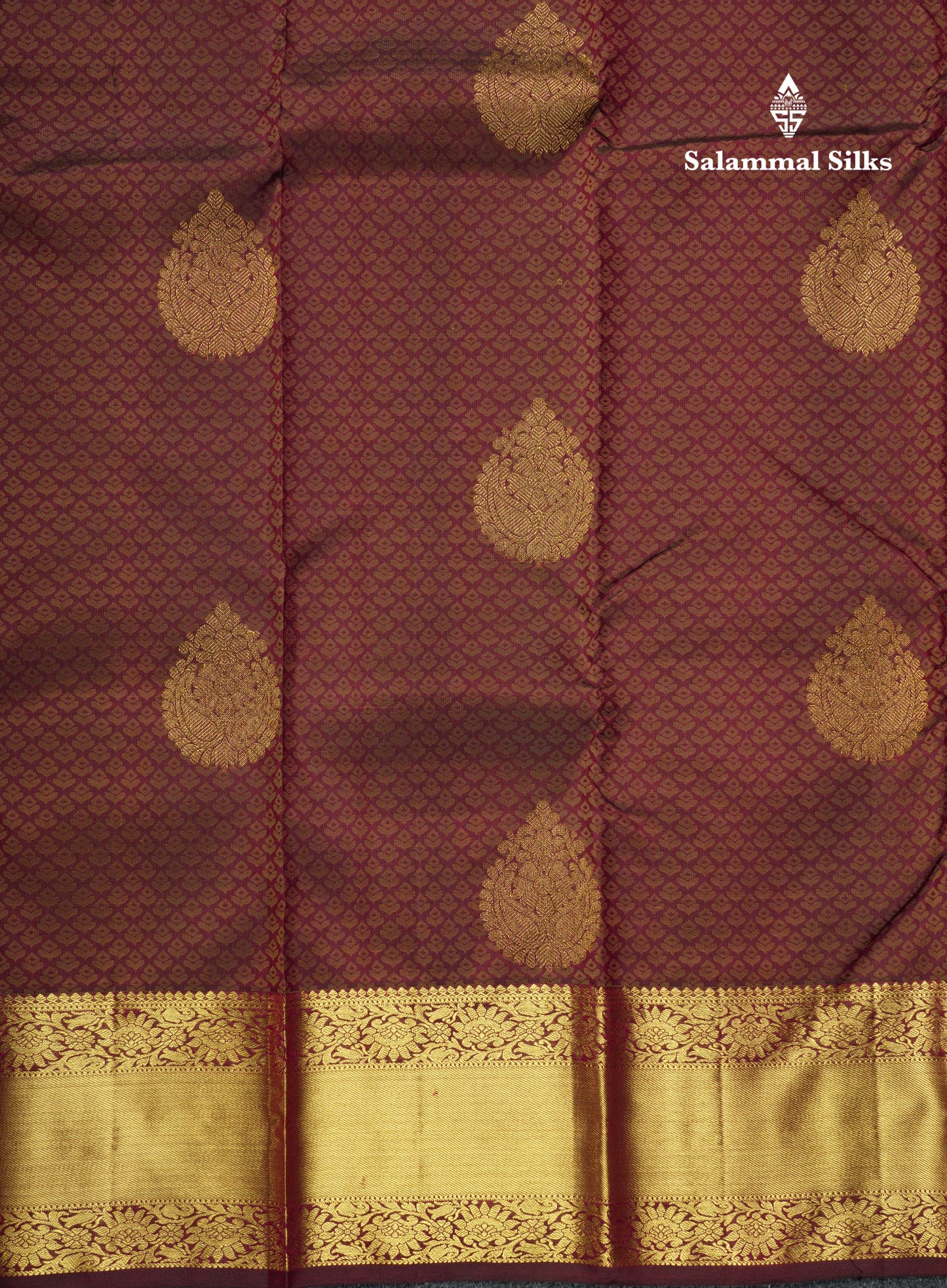 Kanjivaram Brown Pure Silk Jacquard Saree With Brown Blouse