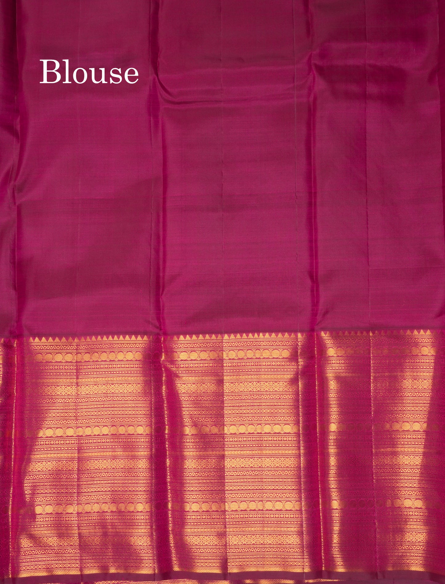 Kanjivaram Magenta Pure Silk Saree with Copper Zari Traditional Long Border