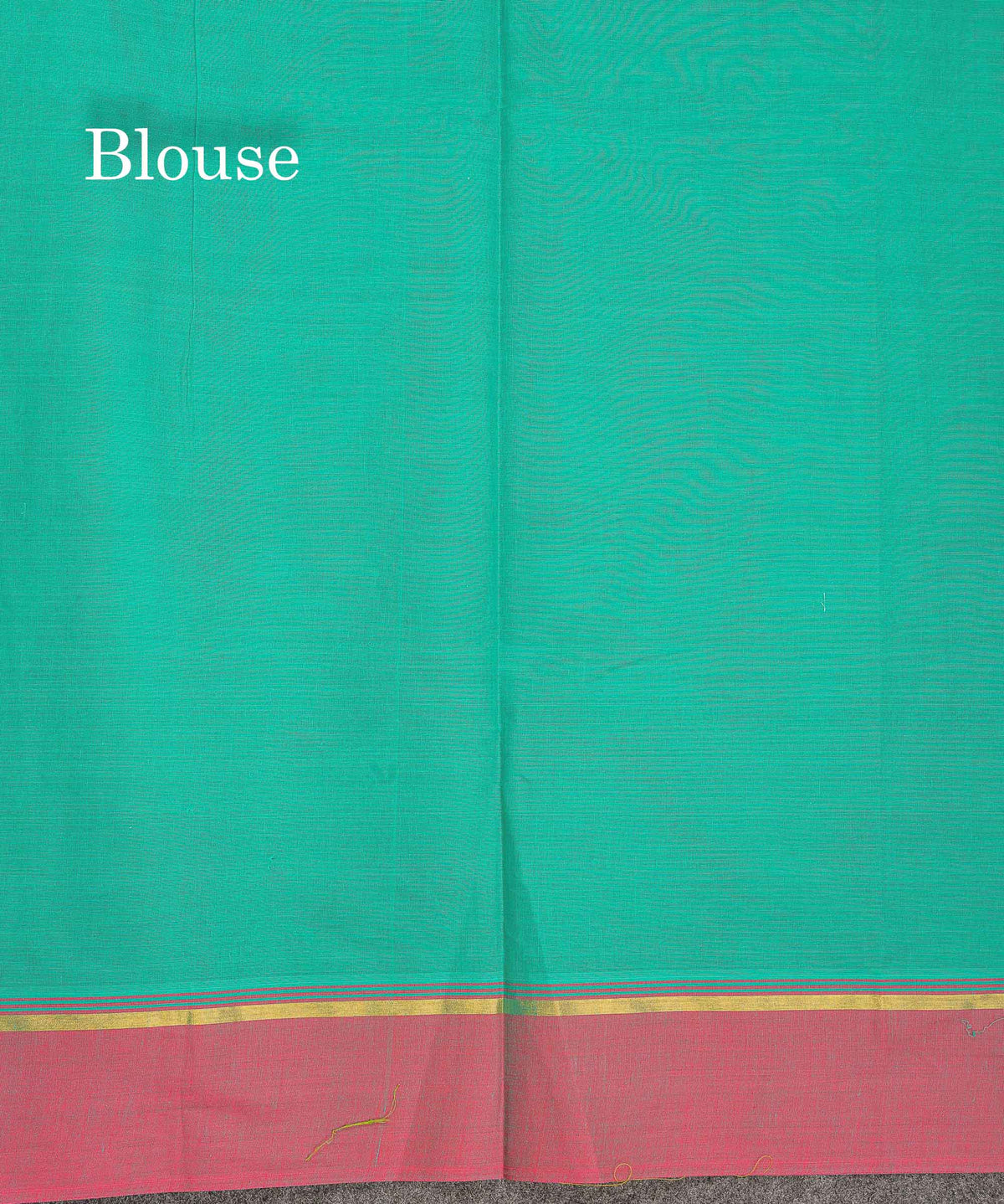 Pure Cotton Saree - Sapphire Green Colour Body Thread Butta With Contrast Pink Border