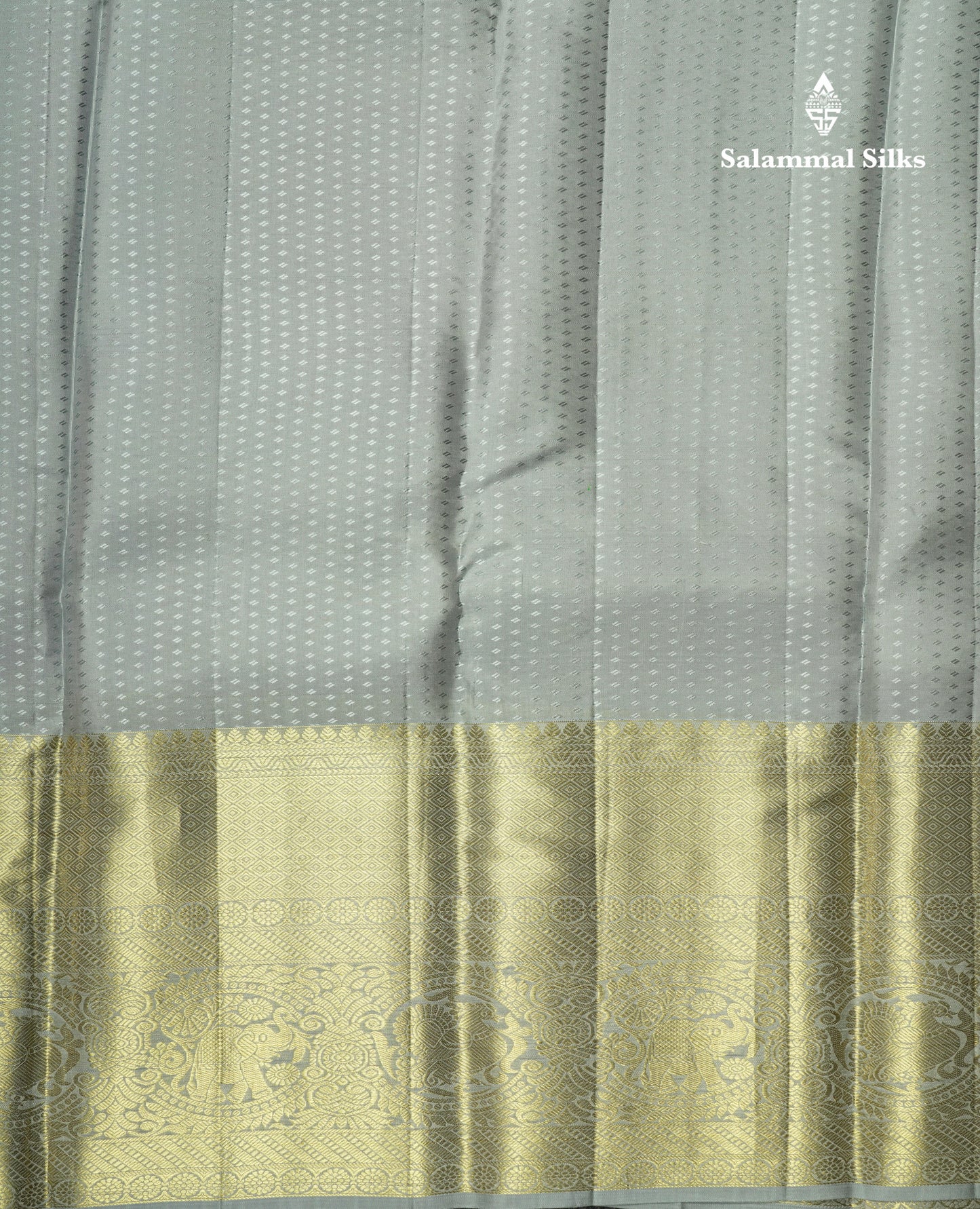 Light Pink Bridal Pure Kanjivaram Silk Saree With Contrast Grey Border