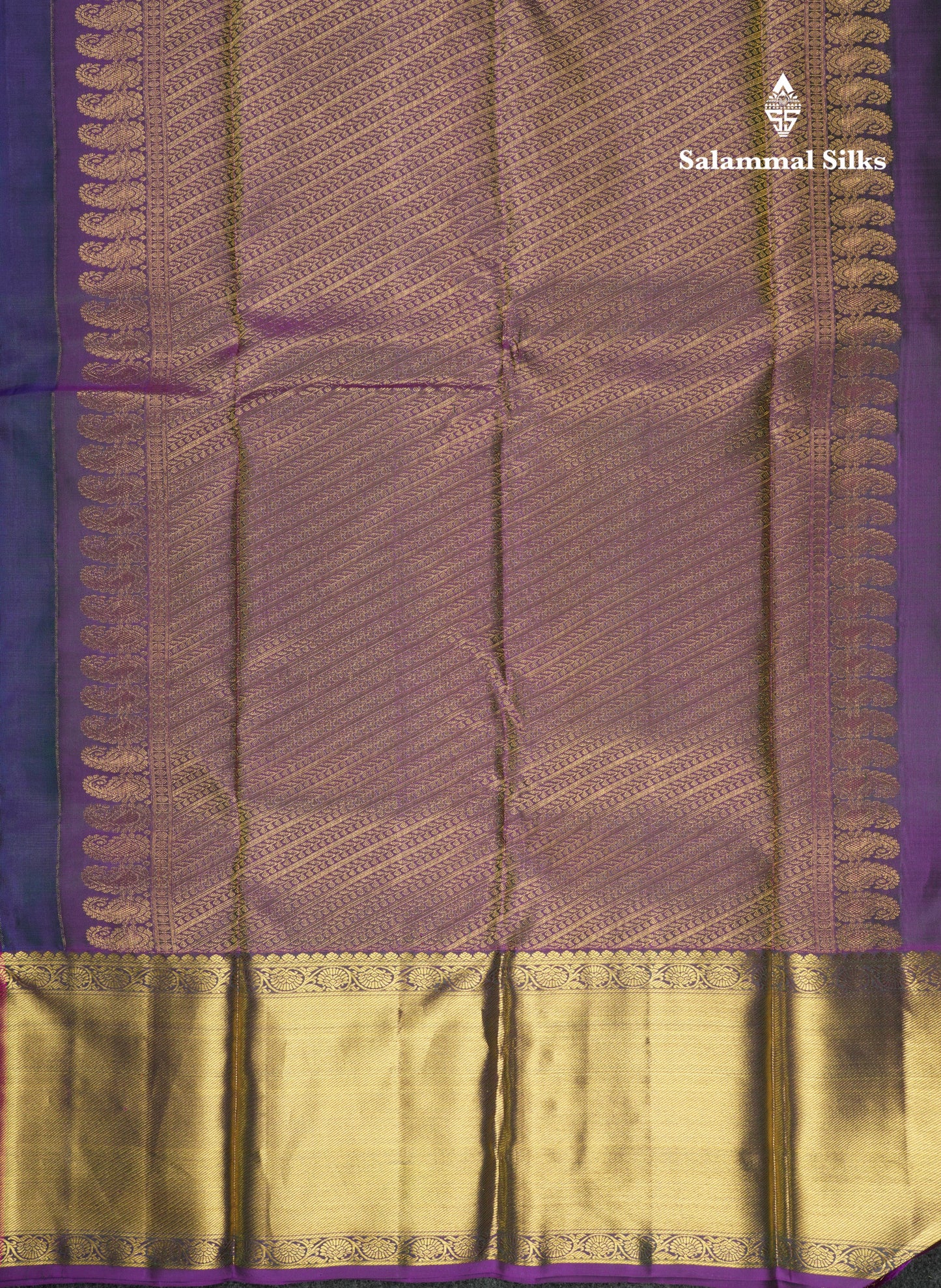 Kanjivaram Violet Pure Silk Jacquard Saree With Pink Blouse