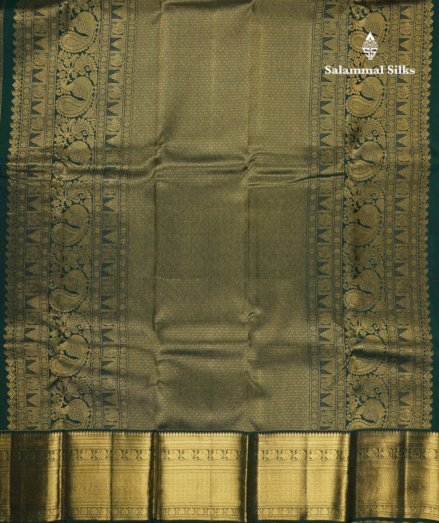 Kanjivaram Maroon Wedding Silk Saree With Bottle Green Border