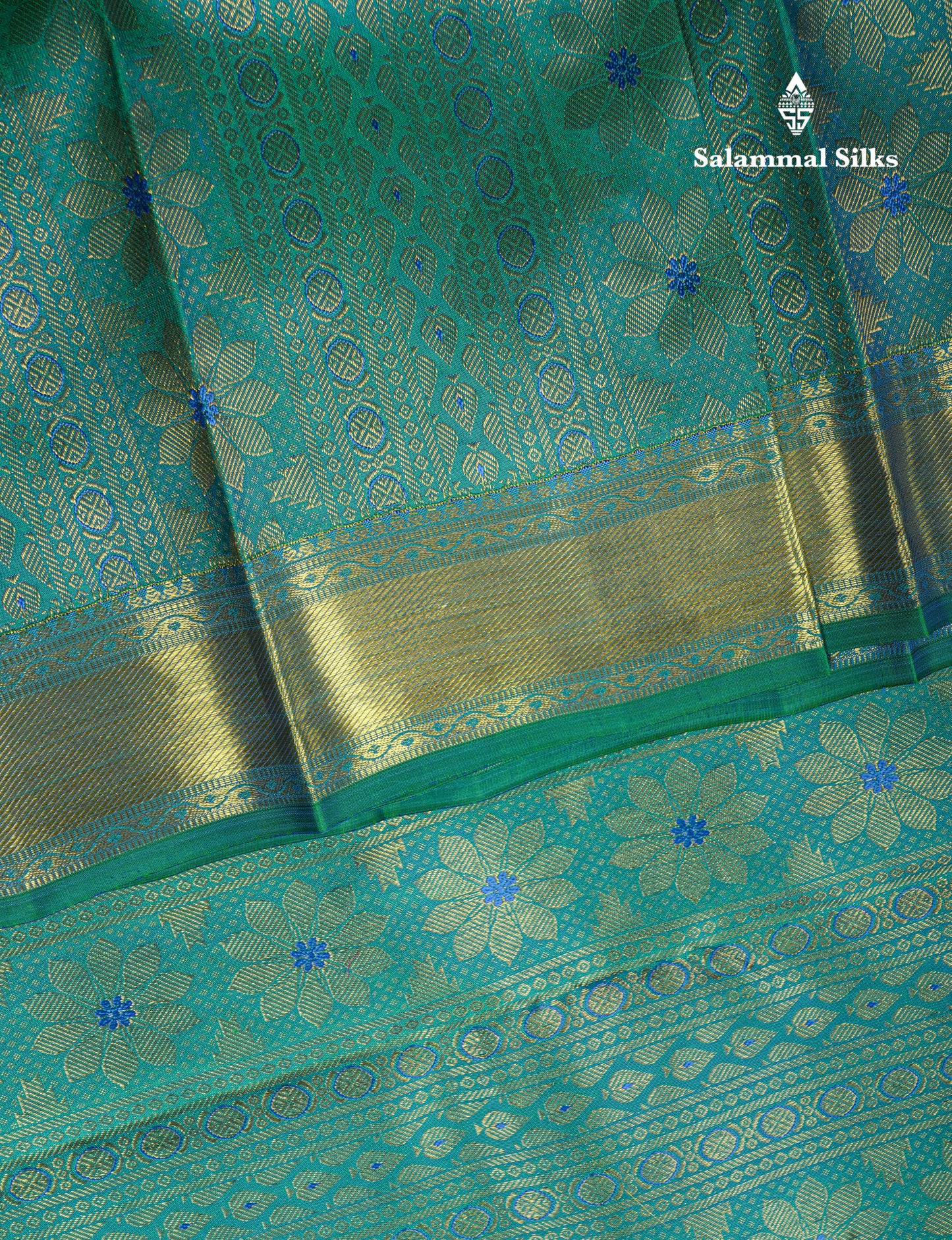 Kanjivaram Beautiful Ramar Blue Pure Silk Saree With Gold Zari Border