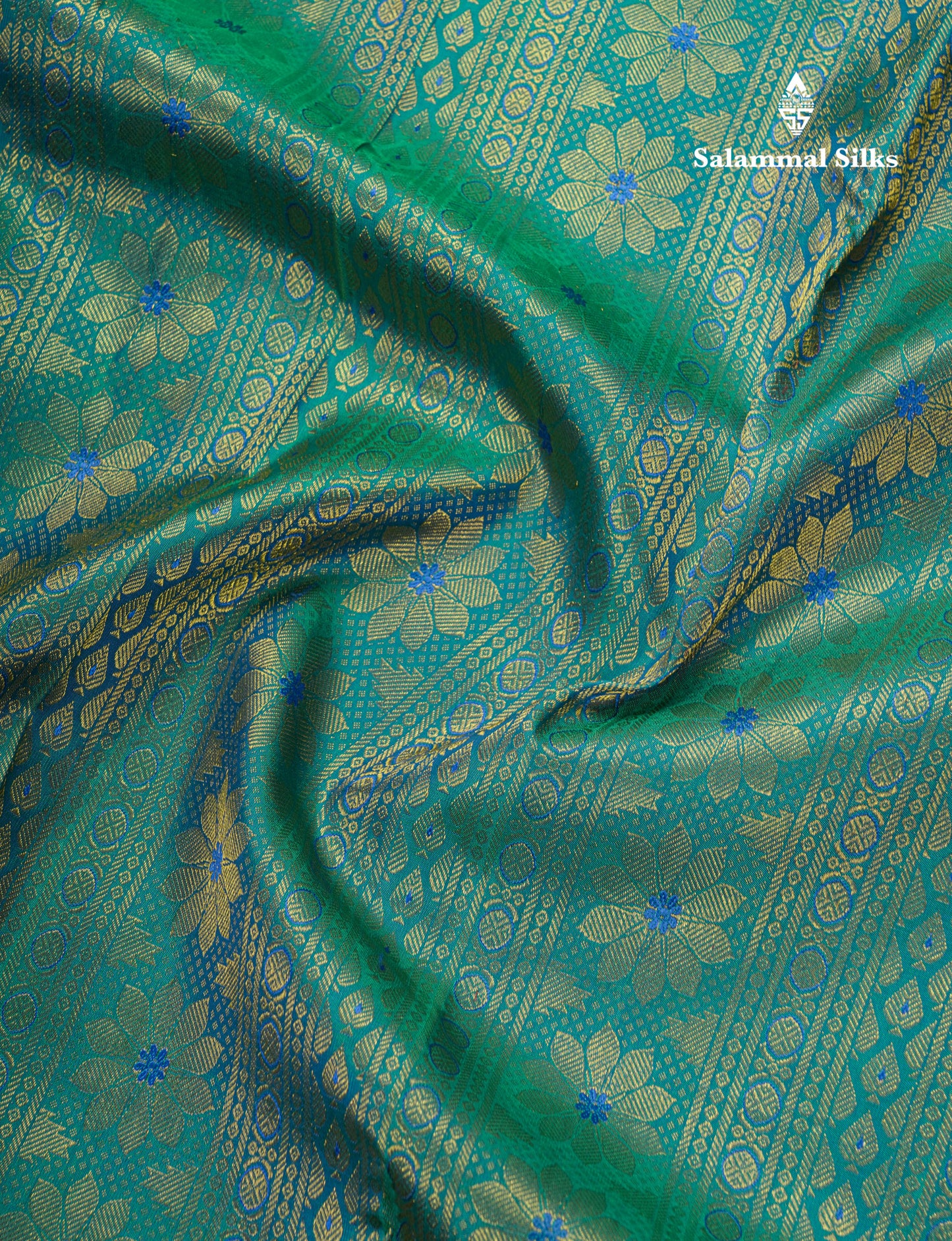 Kanjivaram Beautiful Ramar Blue Pure Silk Saree With Gold Zari Border