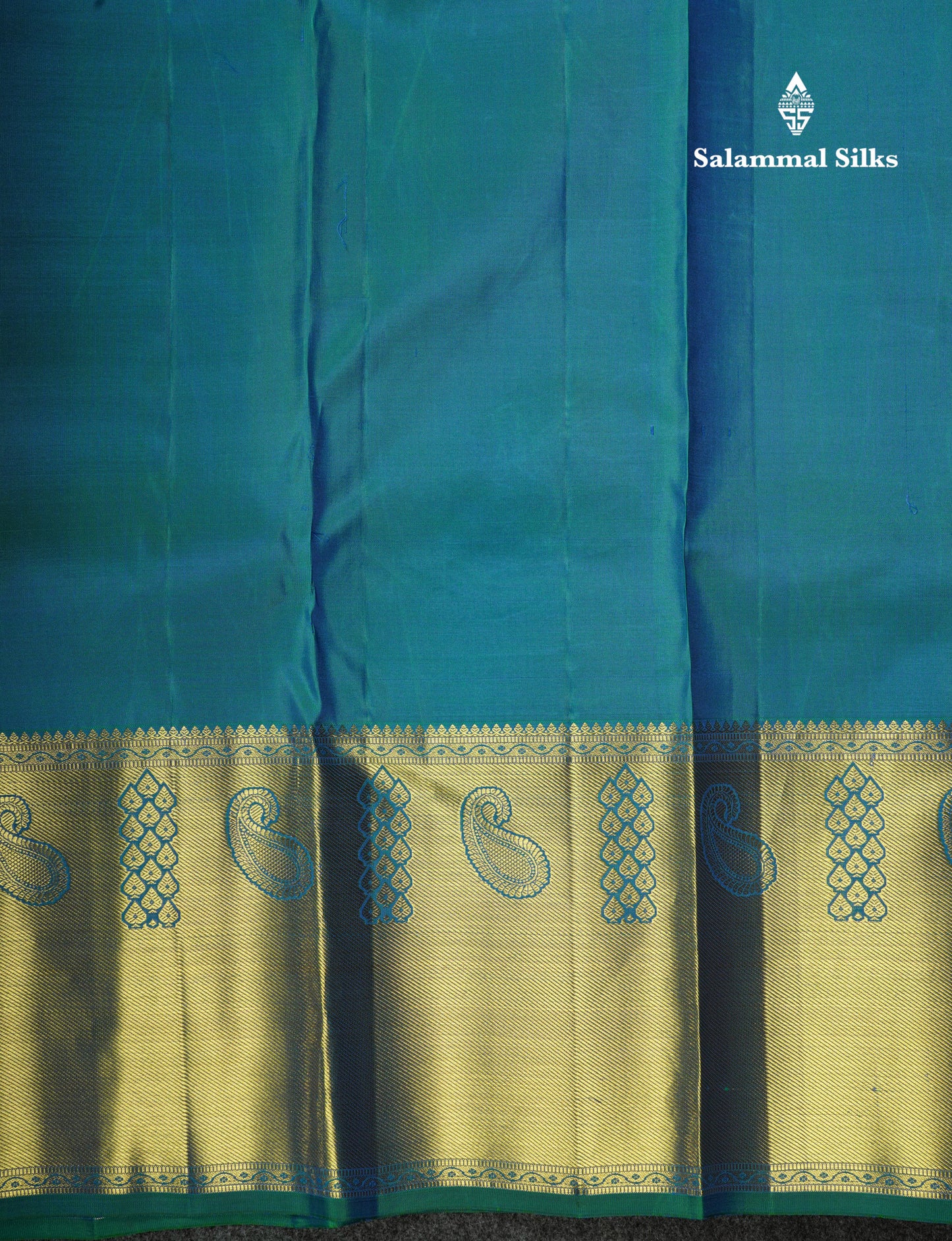 Kanjivaram Beautiful Ramar Blue Pure Silk Saree With Gold Zari Border