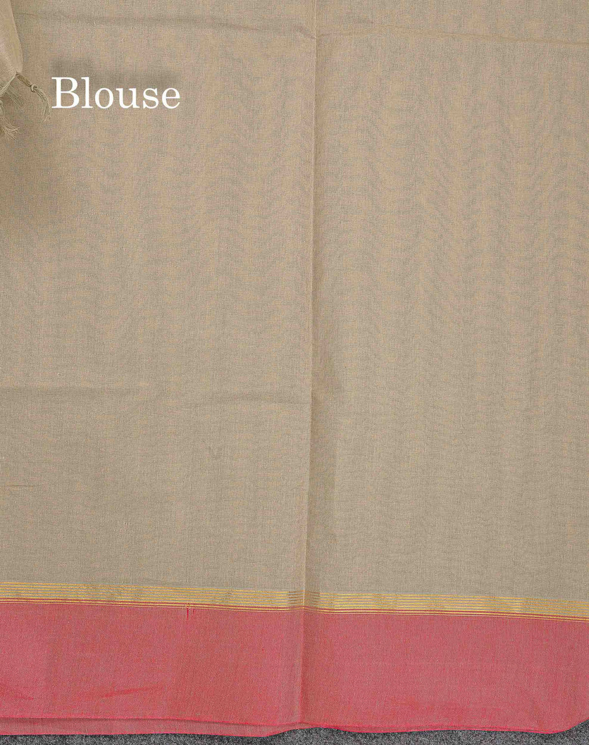 Pure Cotton Saree - Ash Colour Body Thread Butta With Contrast Pink Border