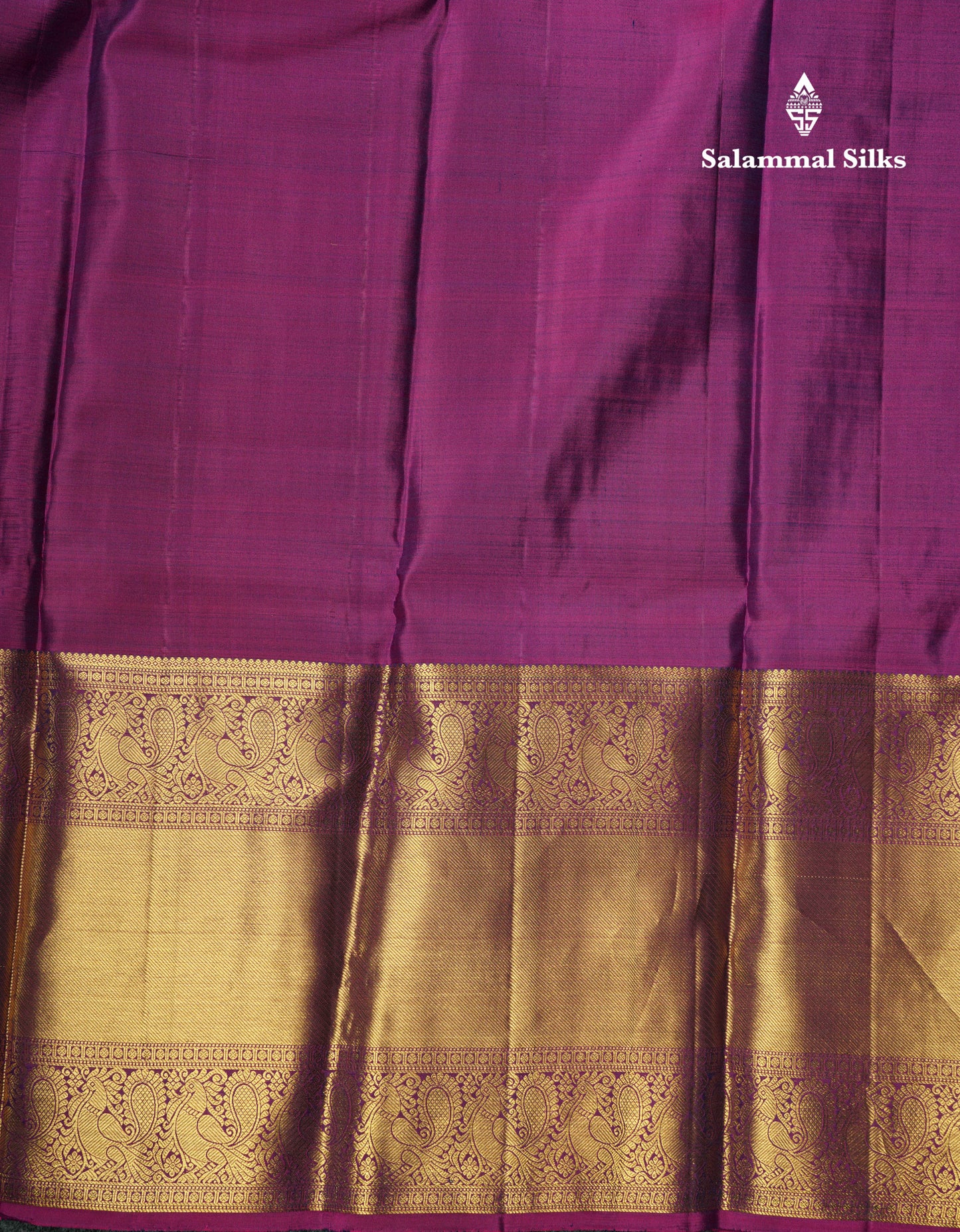 Kanjivaram Bottle Green Checks Silk Saree With Magenta Border