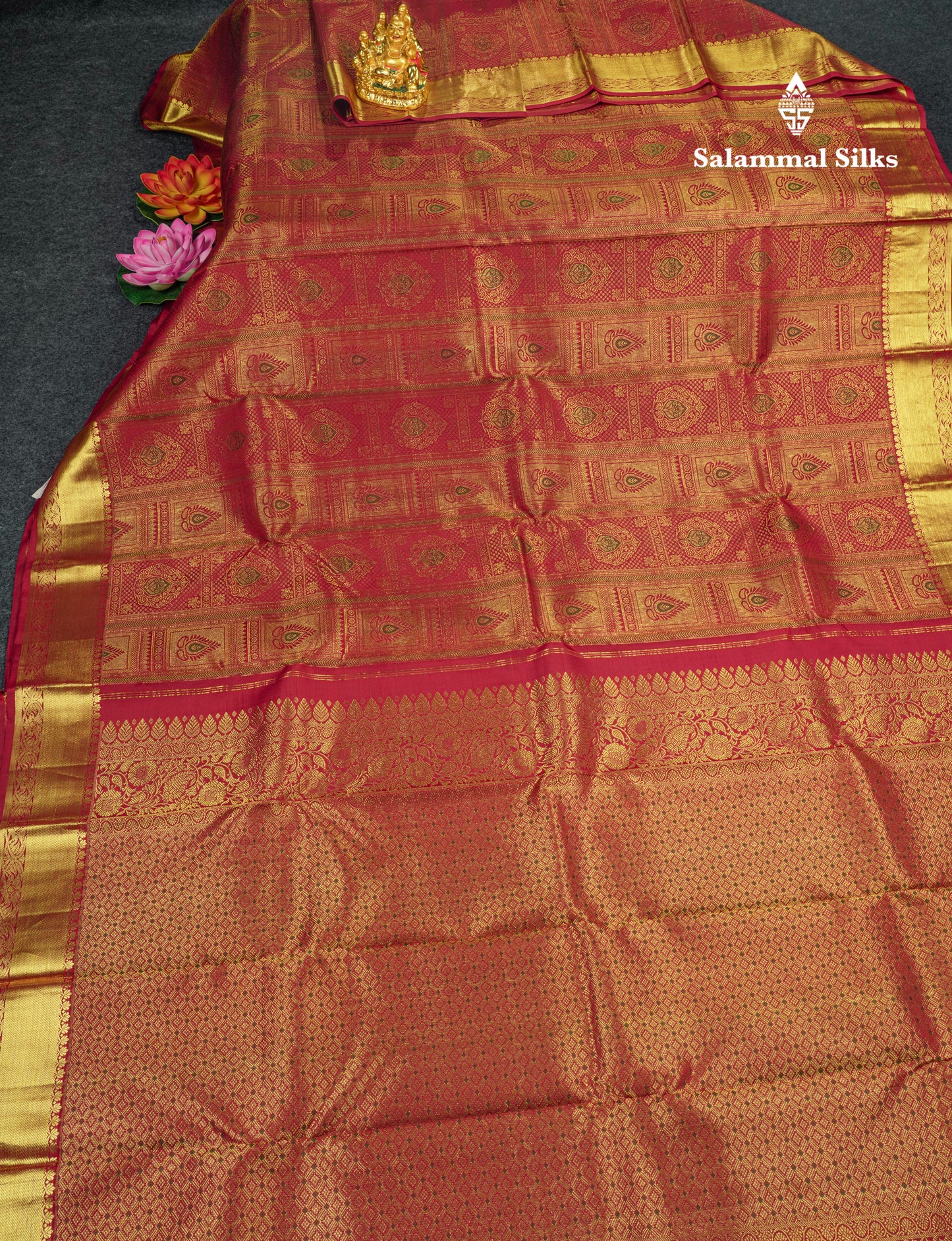 Kanjivaram Beautiful Maroon Double Nada Pure Silk Saree With Blouse