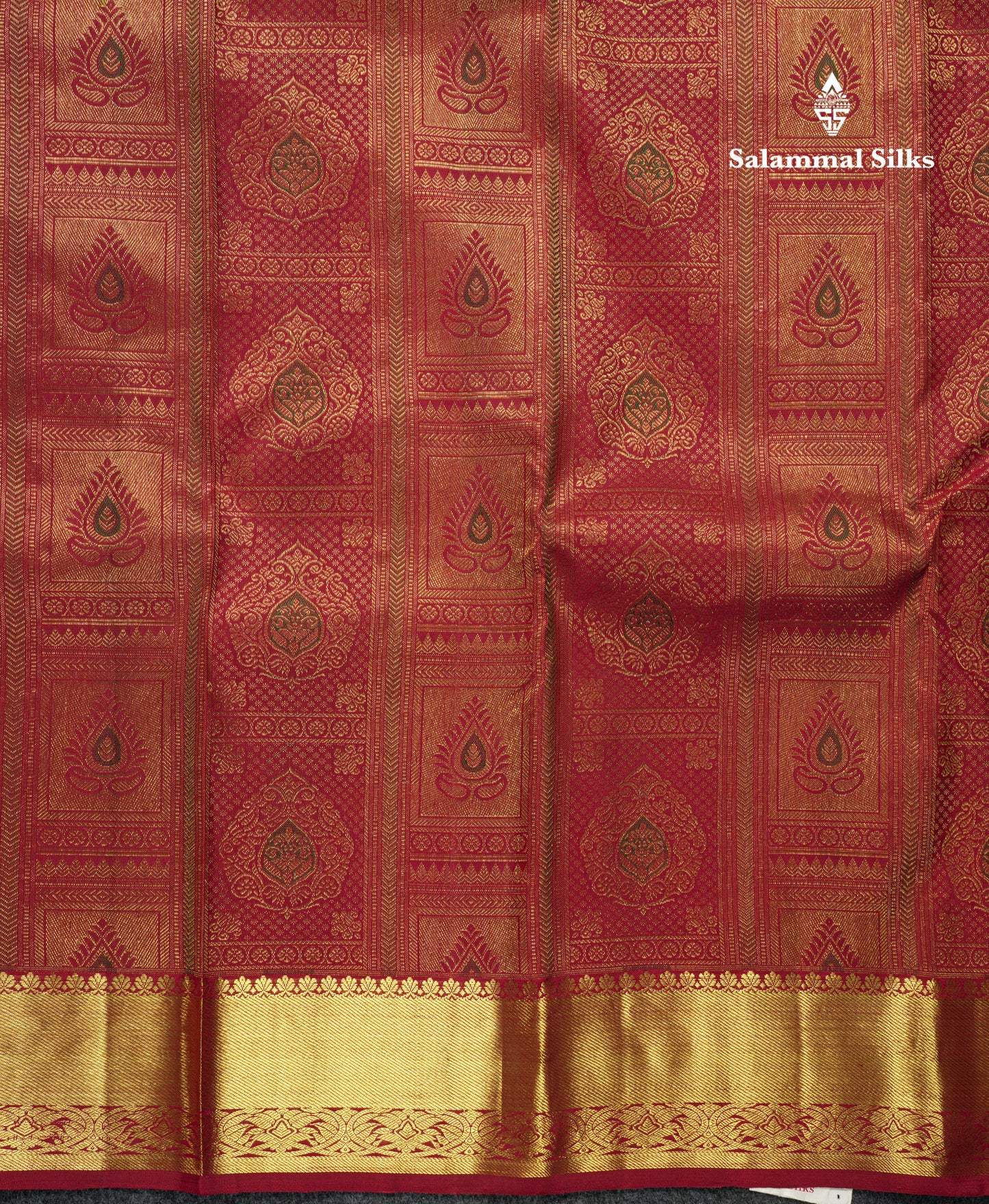 Kanjivaram Beautiful Maroon Double Nada Pure Silk Saree With Blouse