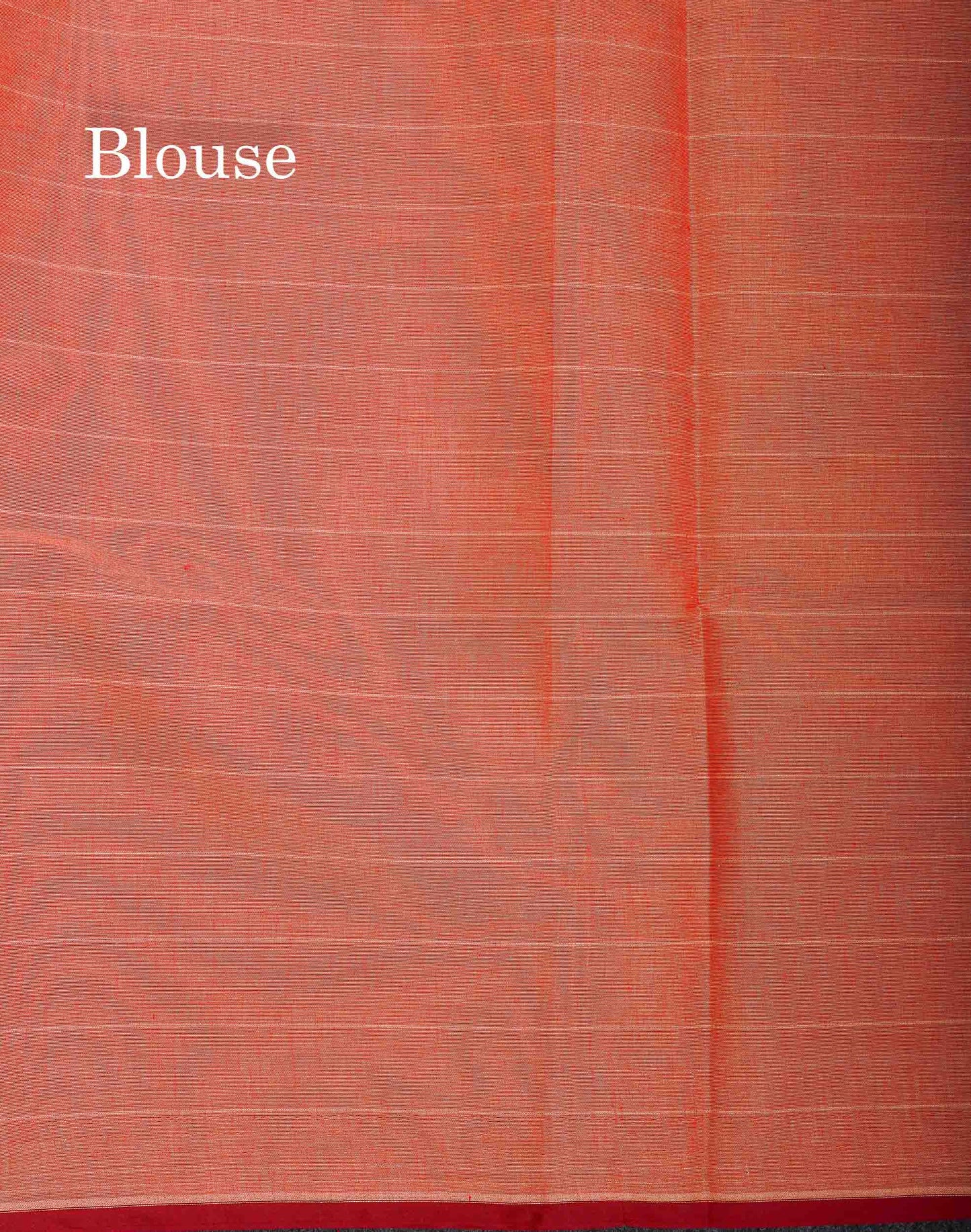 Pure Cotton Saree - Redish Orange Colour Body Lines With Fancy Thread Work Buttas