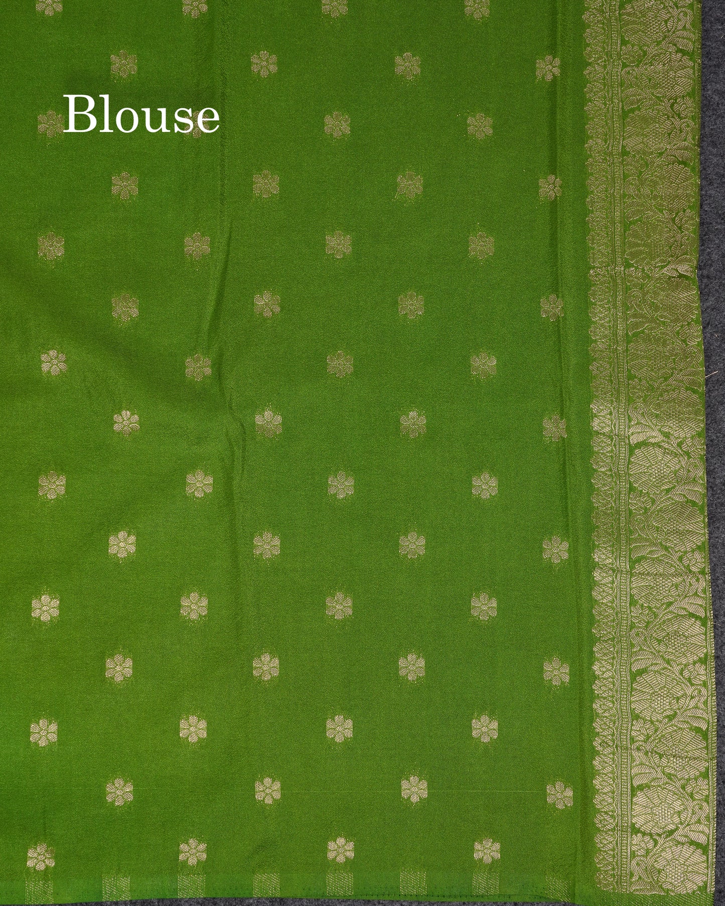 Beautiful Parrot Green Semi Georgette Saree With Fancy Border