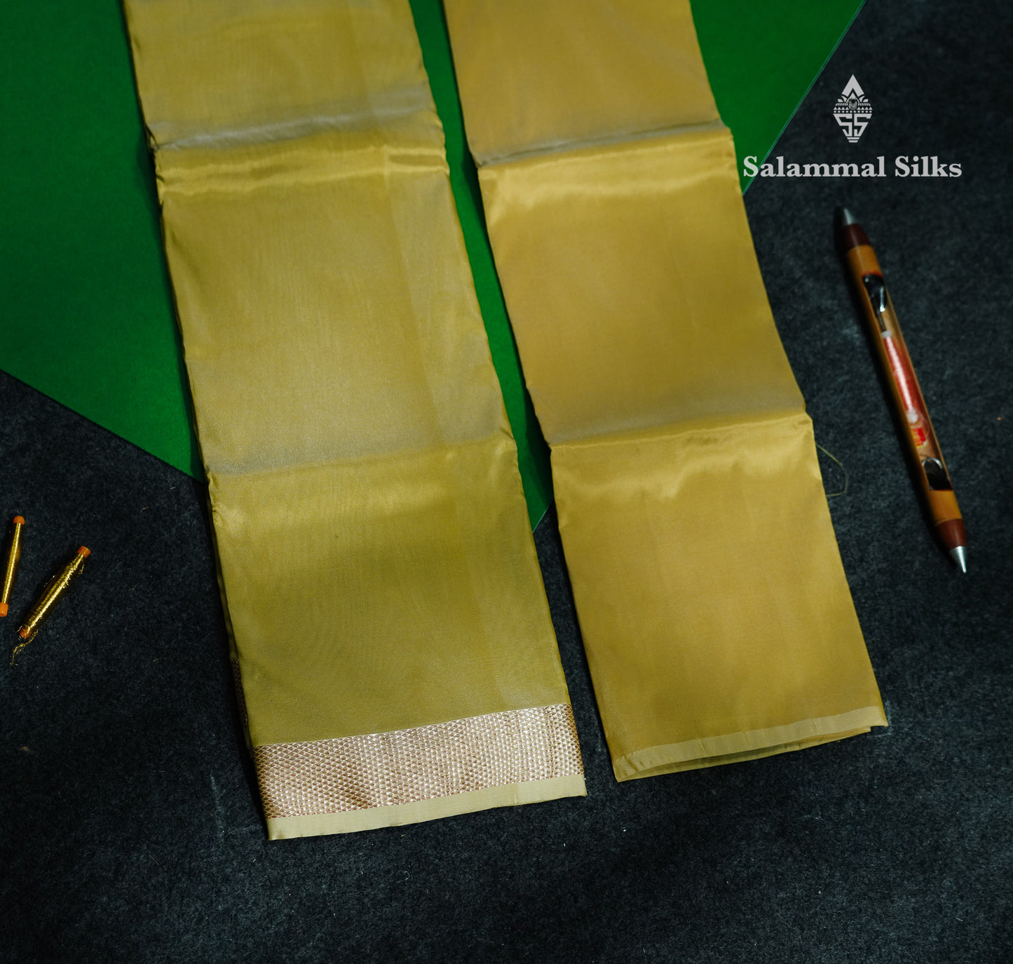 Golden Yellow Asha Mix Dhoti (8x4) & Shirt (2.50M) with Copper Zari Border