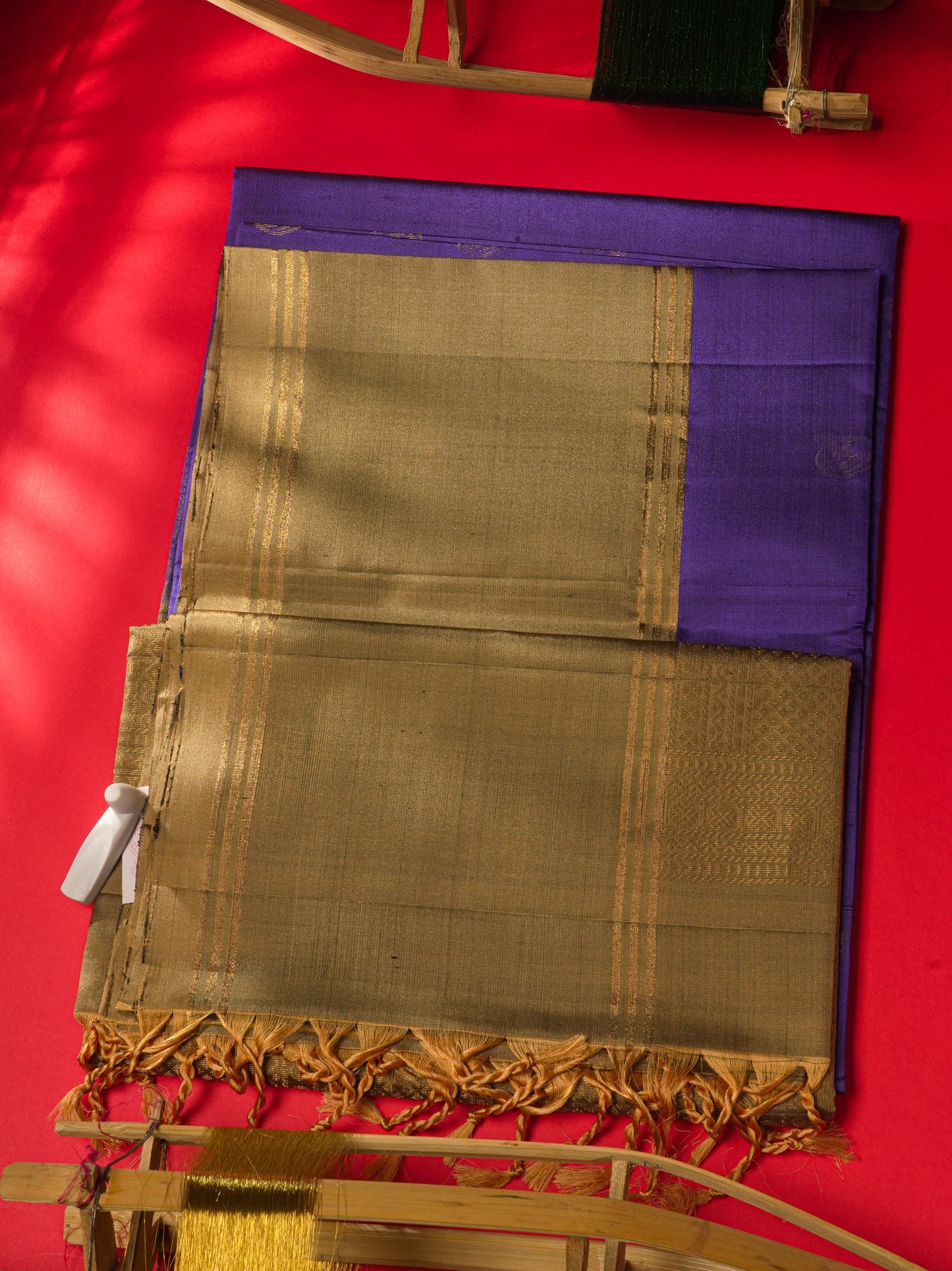 Kanjivaram Beautiful Violet Pure Soft Silk Saree With Contrast Fancy Border