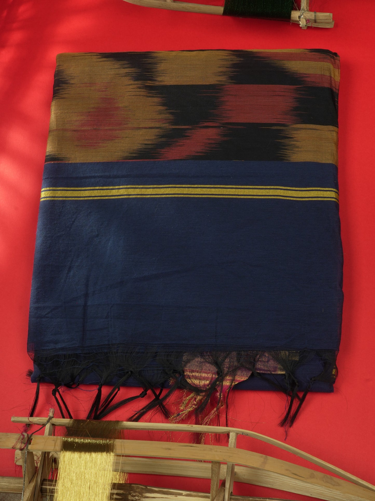 Blue Colour Pochampalli SICO Cotton Saree With Tissue Border