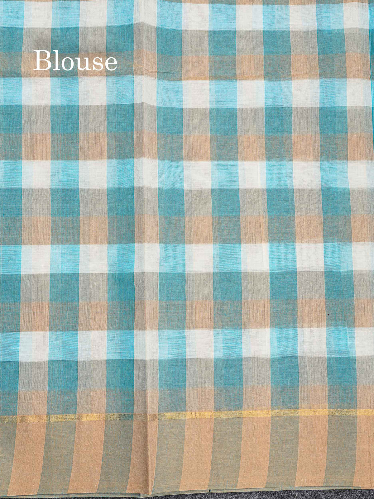 Pure Cotton Saree - Multicolour Colour Body Checks Thread Butta With Contrast Beige Border