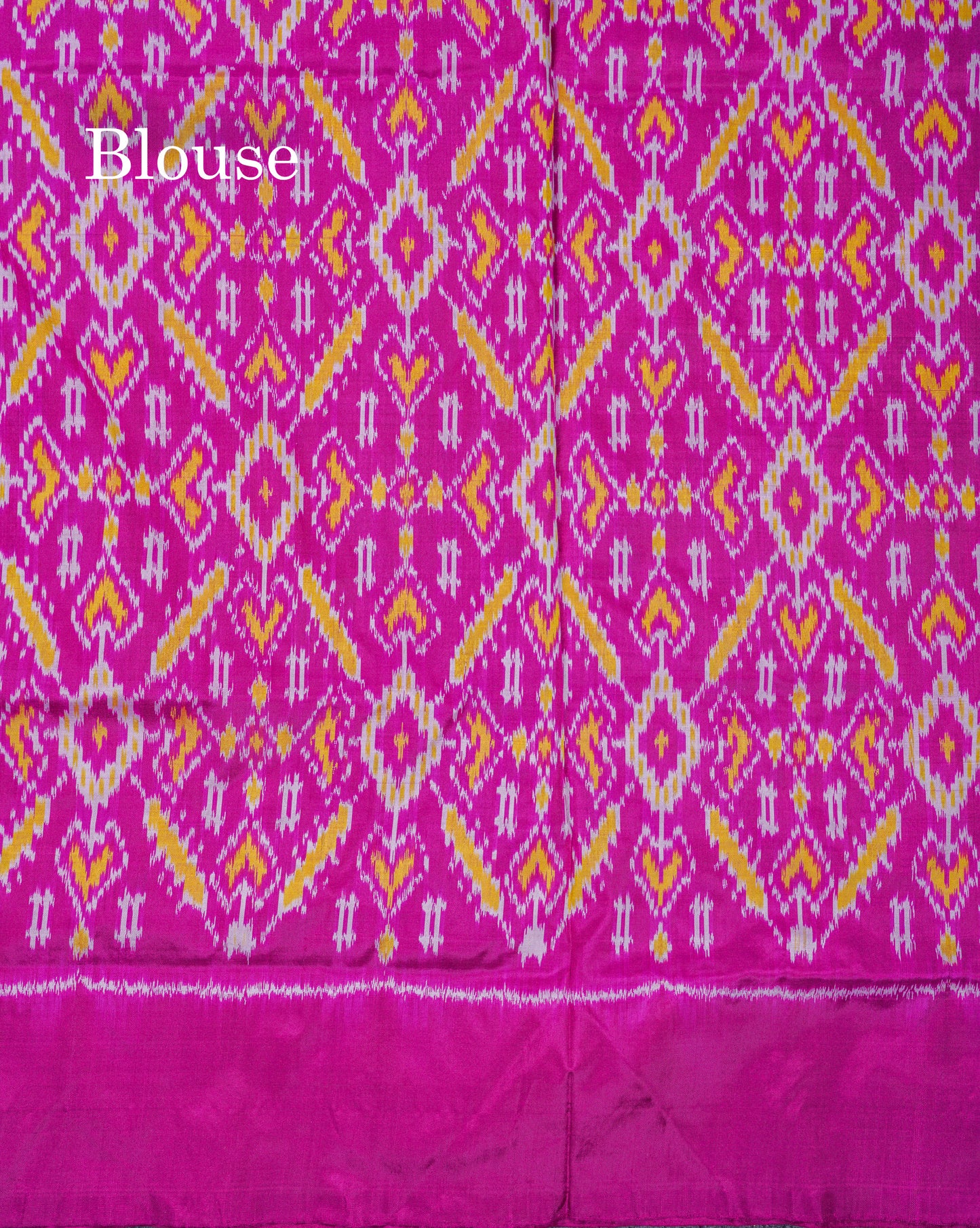 Beautiful White Pochampalli Pure Kanjivaram Silk Saree With Contrast Magenta Plain Border