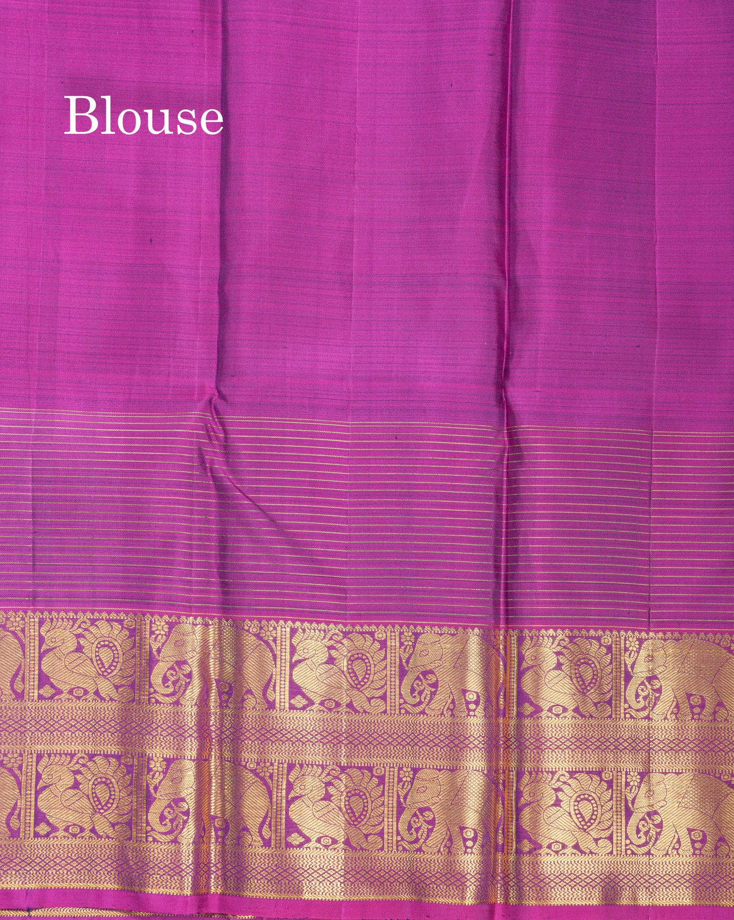 Navy Blue Pure Kanjivaram Silk Saree With Contrast Magenta Traditional Samall Checks With Butta Evening Morning Border