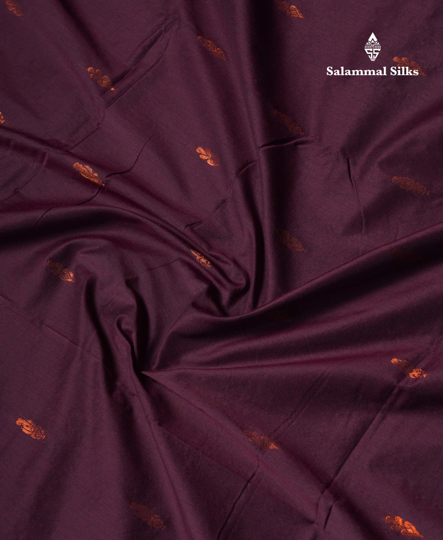 Dark Brown Kalyani Cotton Saree With Contrast Ananda Blue Blouse