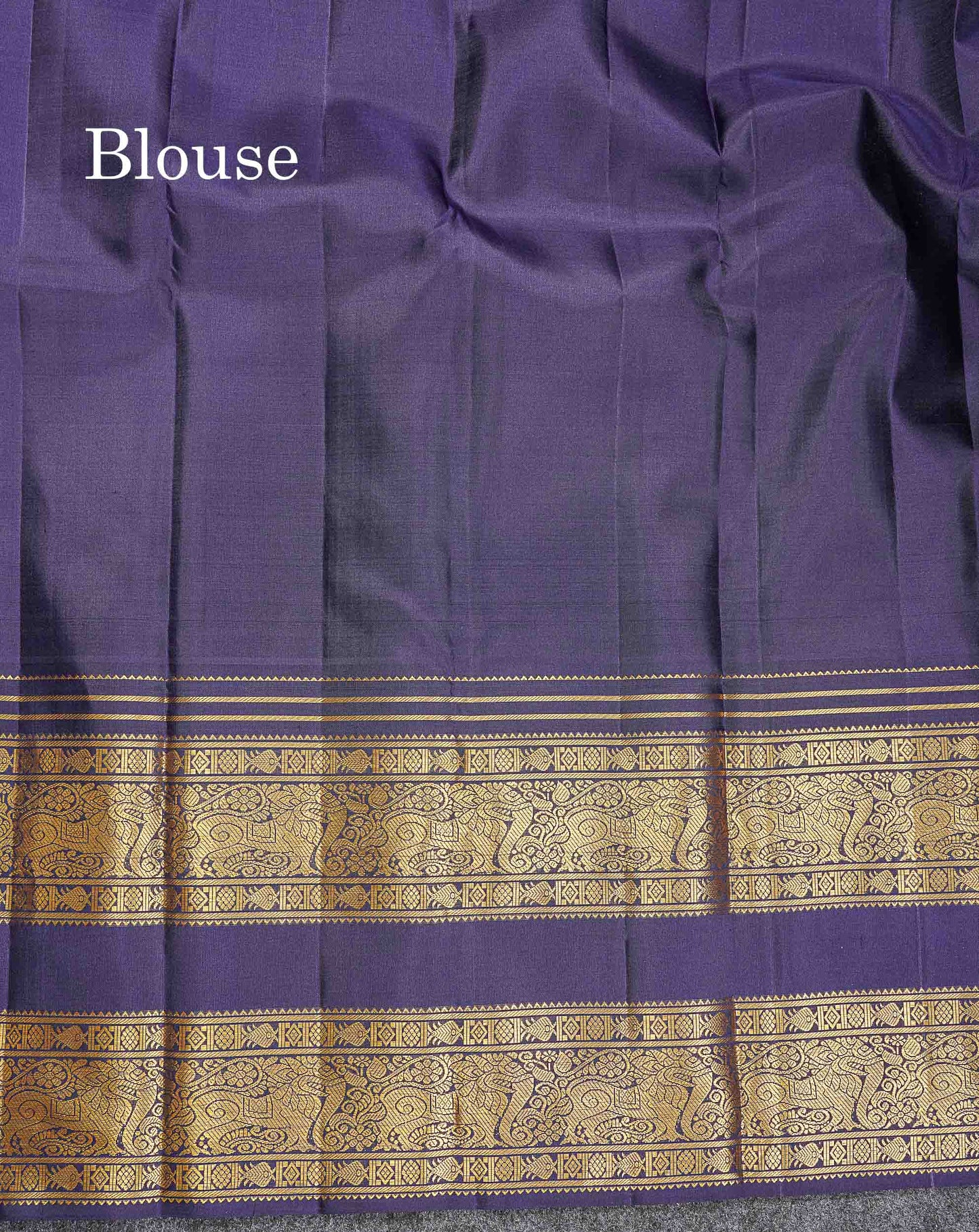Pure Kanjivaram Silk Saree - Magenta Colour Body Butta With Contrast Navy Blue Traditional Long Border