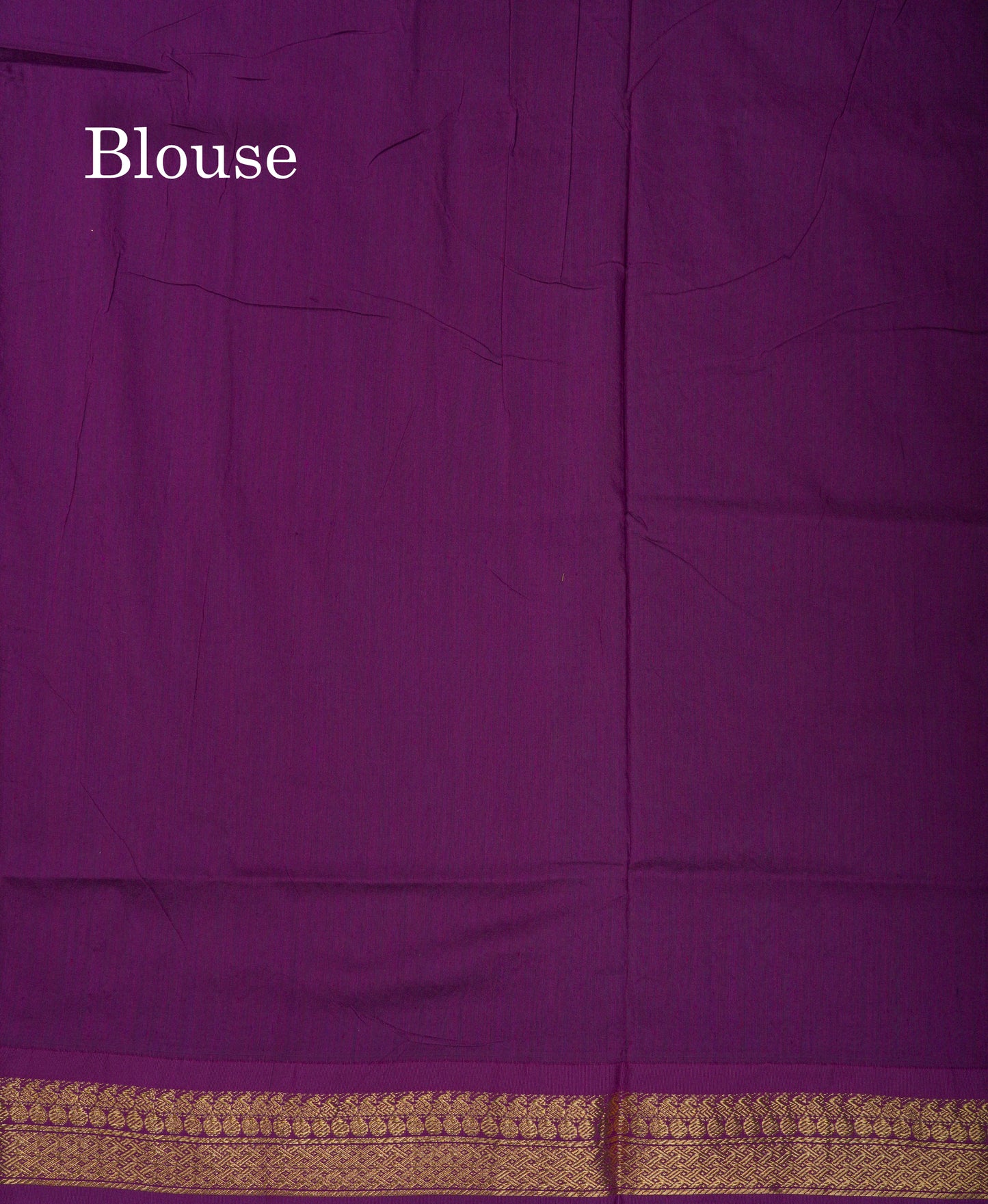 Beautiful Sapphire Green Kalyani Cotton Saree With Contrast Dark Purple Blouse