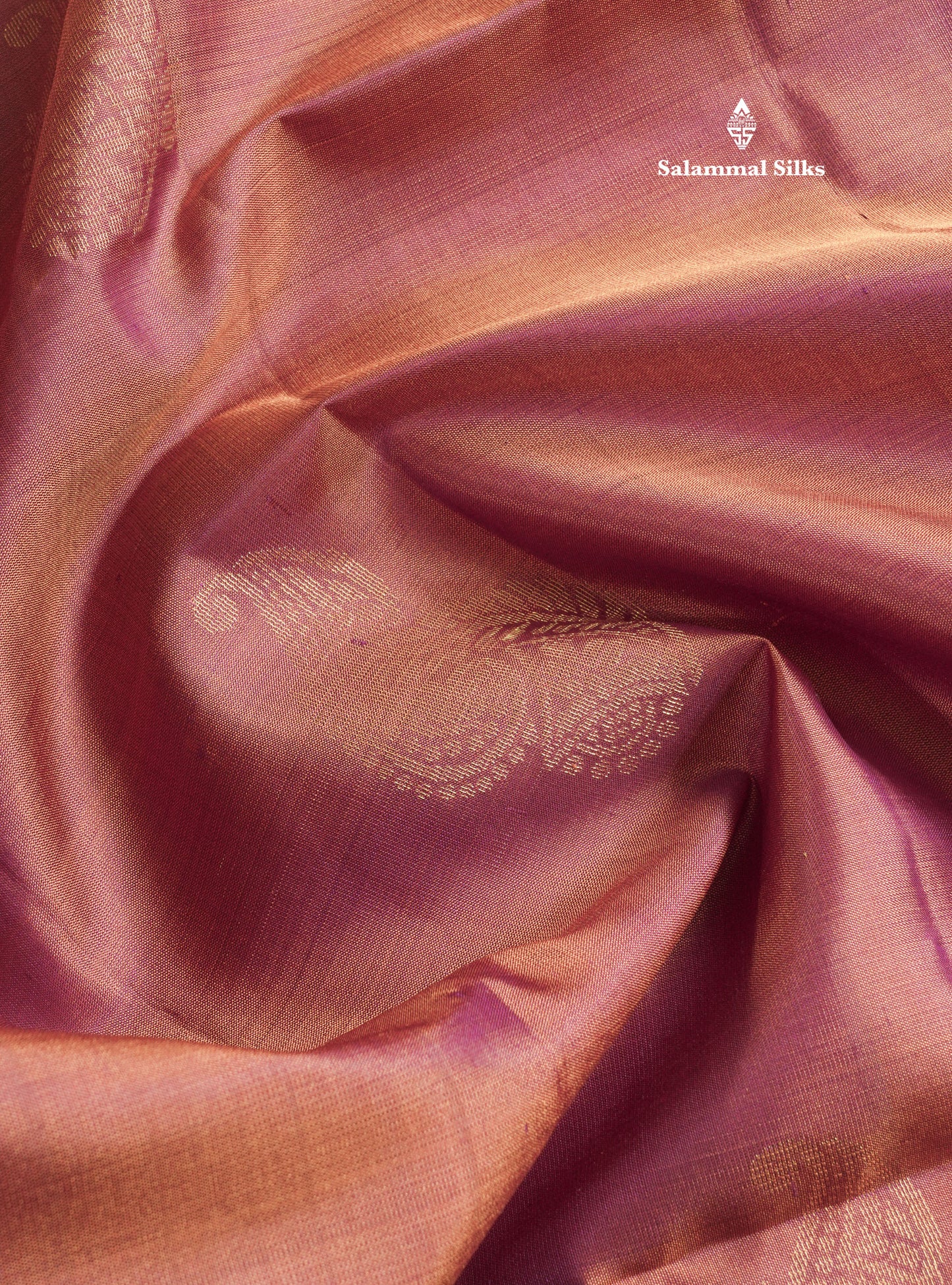 Onion Pink Kanjivaram Pure Soft Silk Saree With Contrast Violet Border