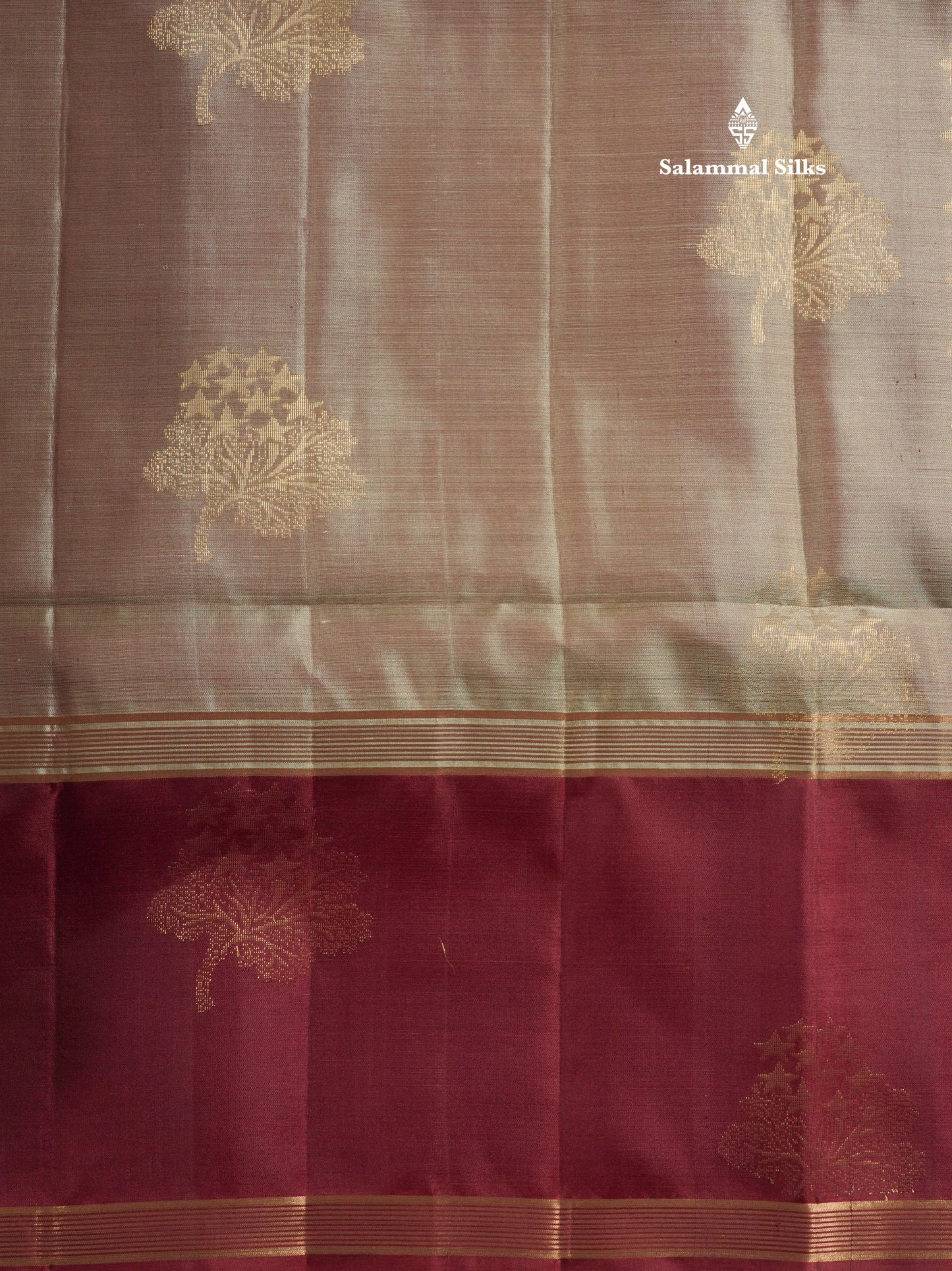 Light Brown Kanjivaram Pure Soft Silk Saree With Contrast Dark Maroon Border
