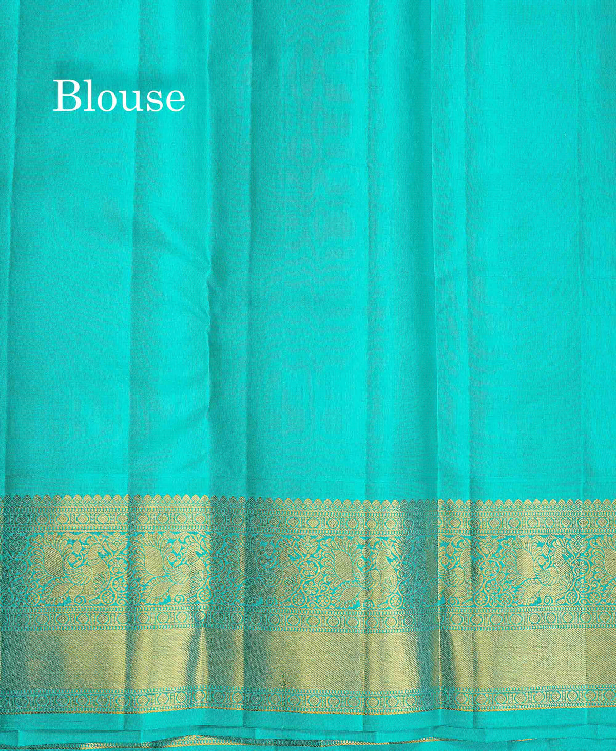Pure Kanjivaram Silk Saree - Royal Blue Colour Body Checks With Butta & Contrast Sea Green Border