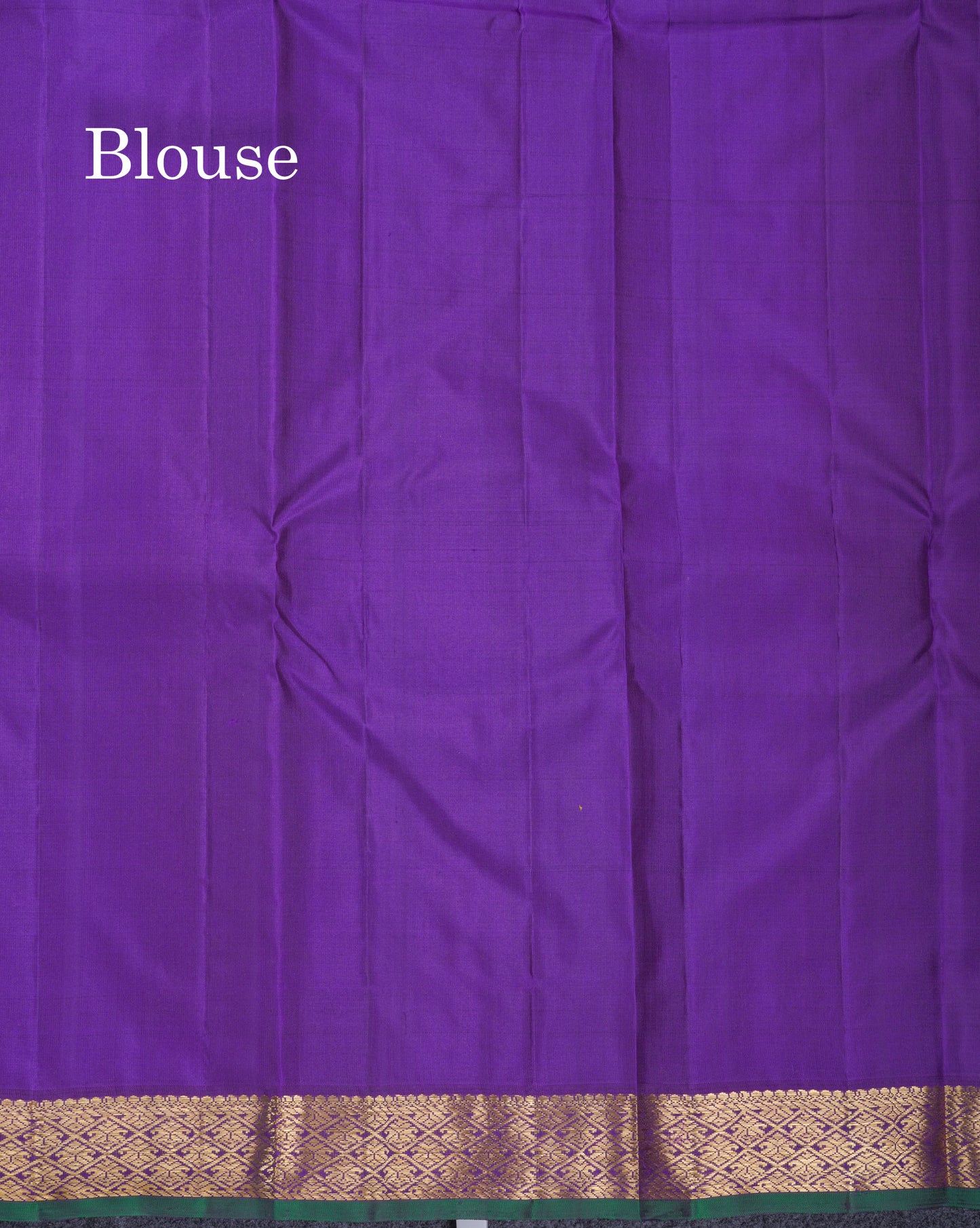 Olive Mustard Yellow Pure Kanjivaram Silk Saree With Contrast Dark Purple Small Traditional Border